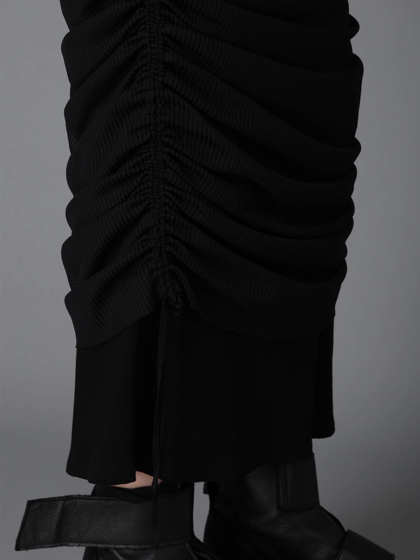 STRIPE TULLE  GATHERED LAYERED SKIRT