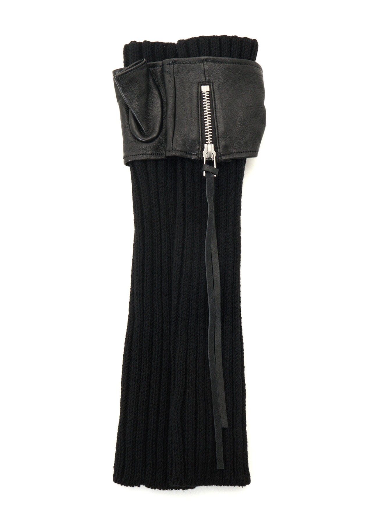 LAMB LEATHER+WOOL RIB KNIT LONG RIBBED LEATHER GLOVES(FREE SIZE