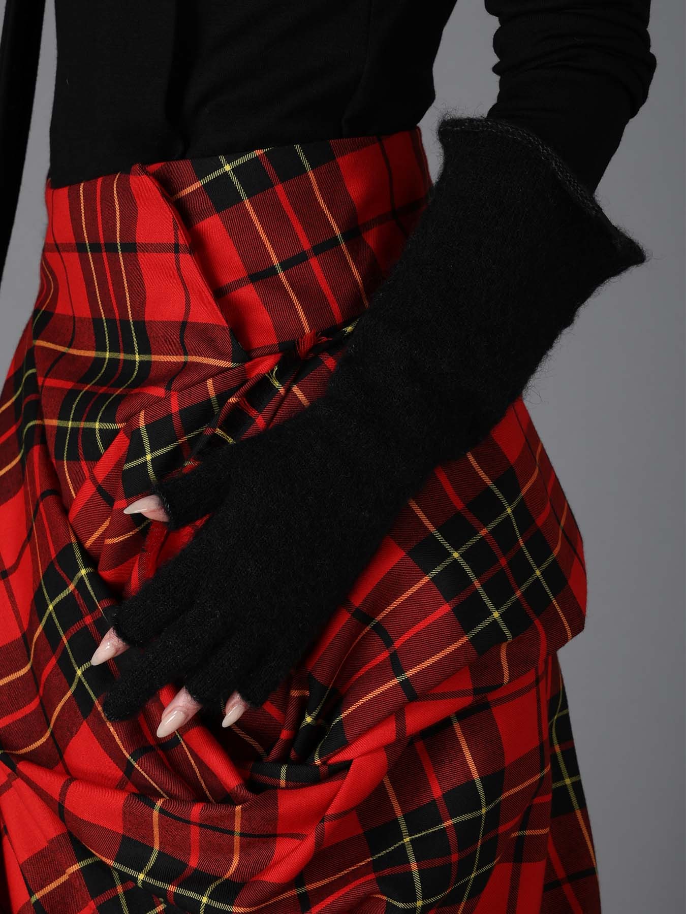 W/P SOFT KNIT FLARED MIDDLE FINGERLESS GLOVES