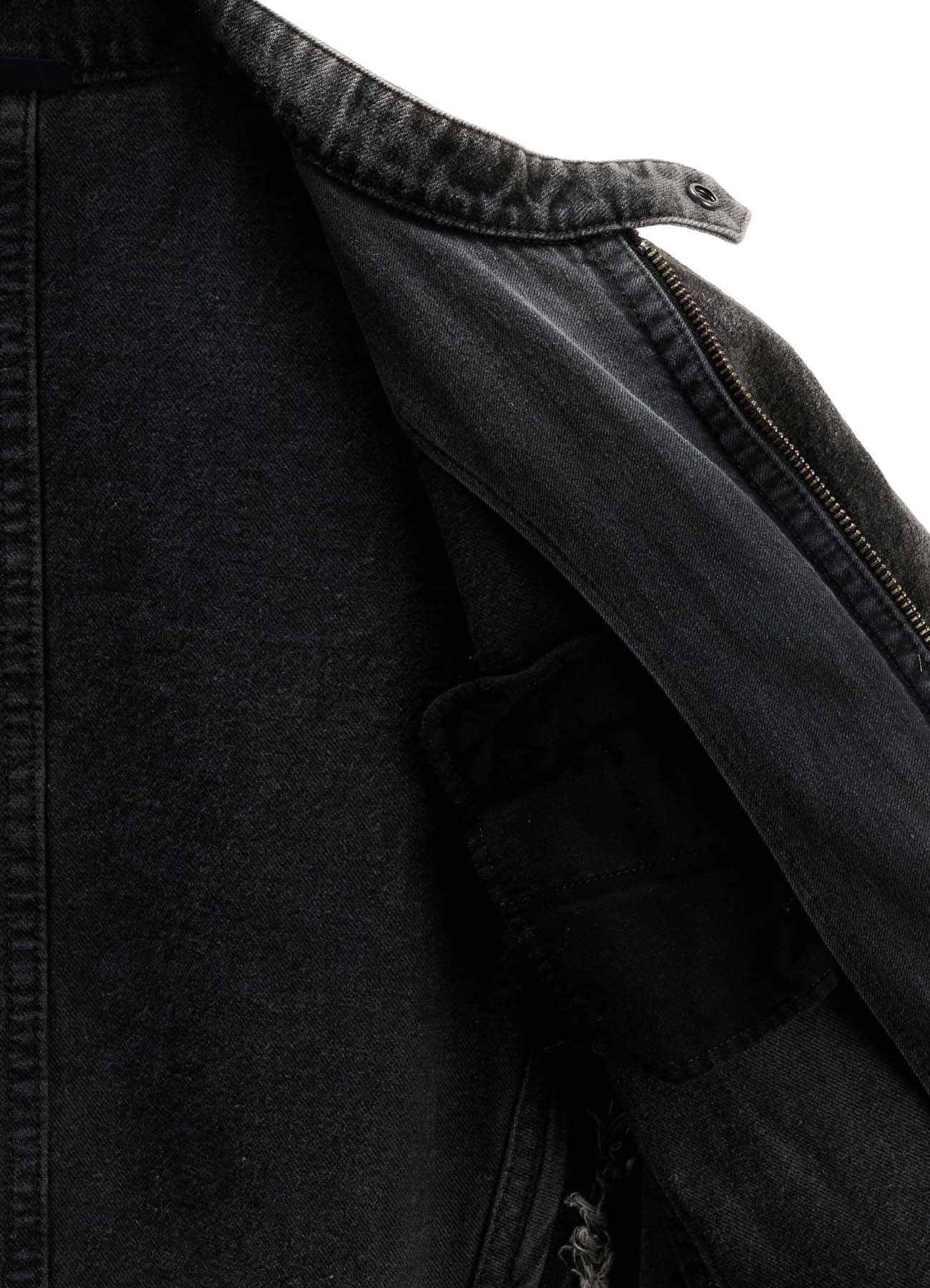 MIST BLEACHED DENIM STAND COLLAR BLOUSON