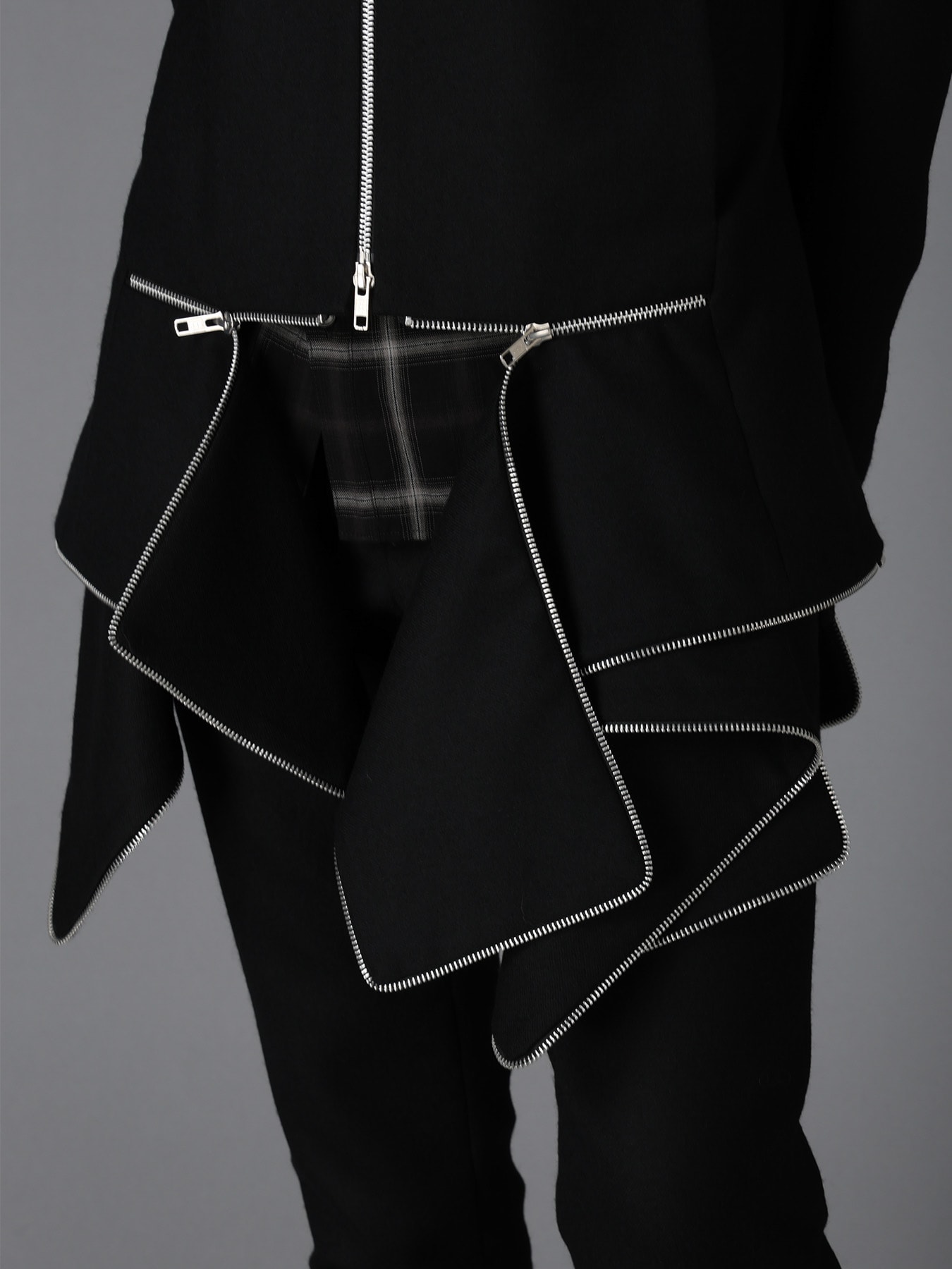 W/ SERGE  STAND COLLAR BLOUSON
