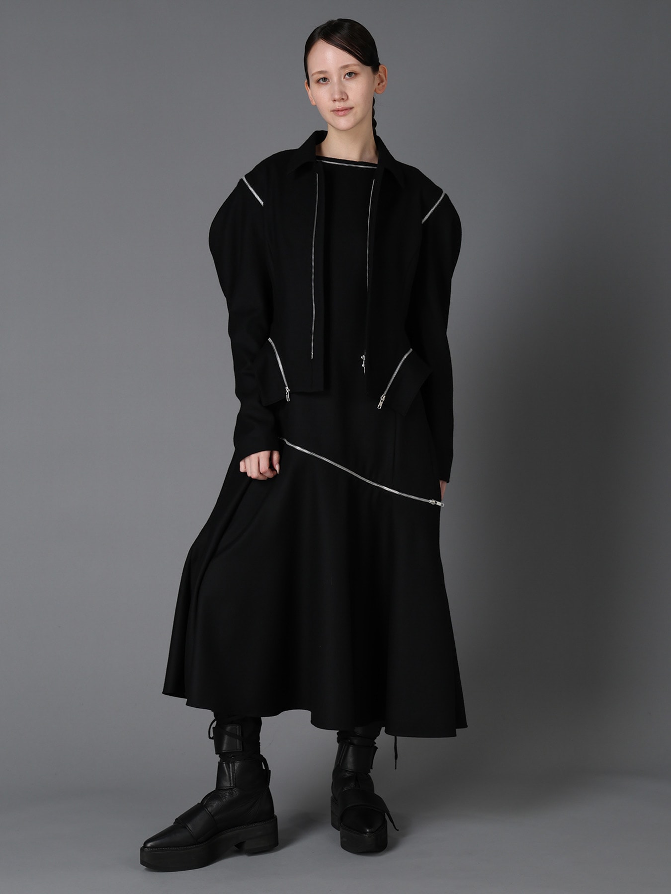 W/ SERGE ZIP PANEL BLOUSON(S Black): LIMI feu｜THE SHOP YOHJI YAMAMOTO