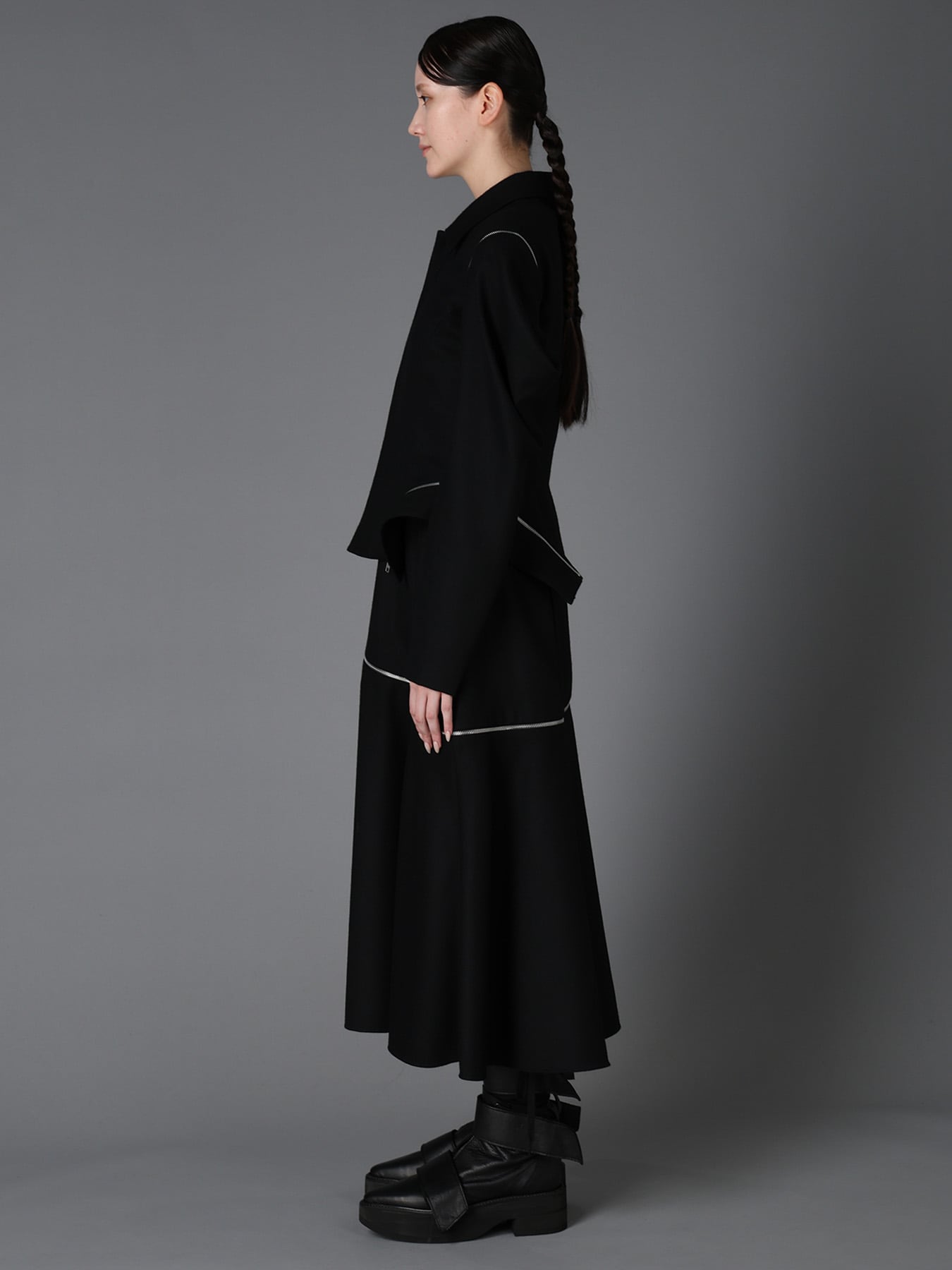 【ラスト・最終値下】ジーフォアおしゃれ防風ブルゾン⚫︎ペップラムジャンパー W/ SERGE ZIP PANEL BLOUSON(S Black): LIMI feu｜THE SHOP YOHJI YAMAMOTO