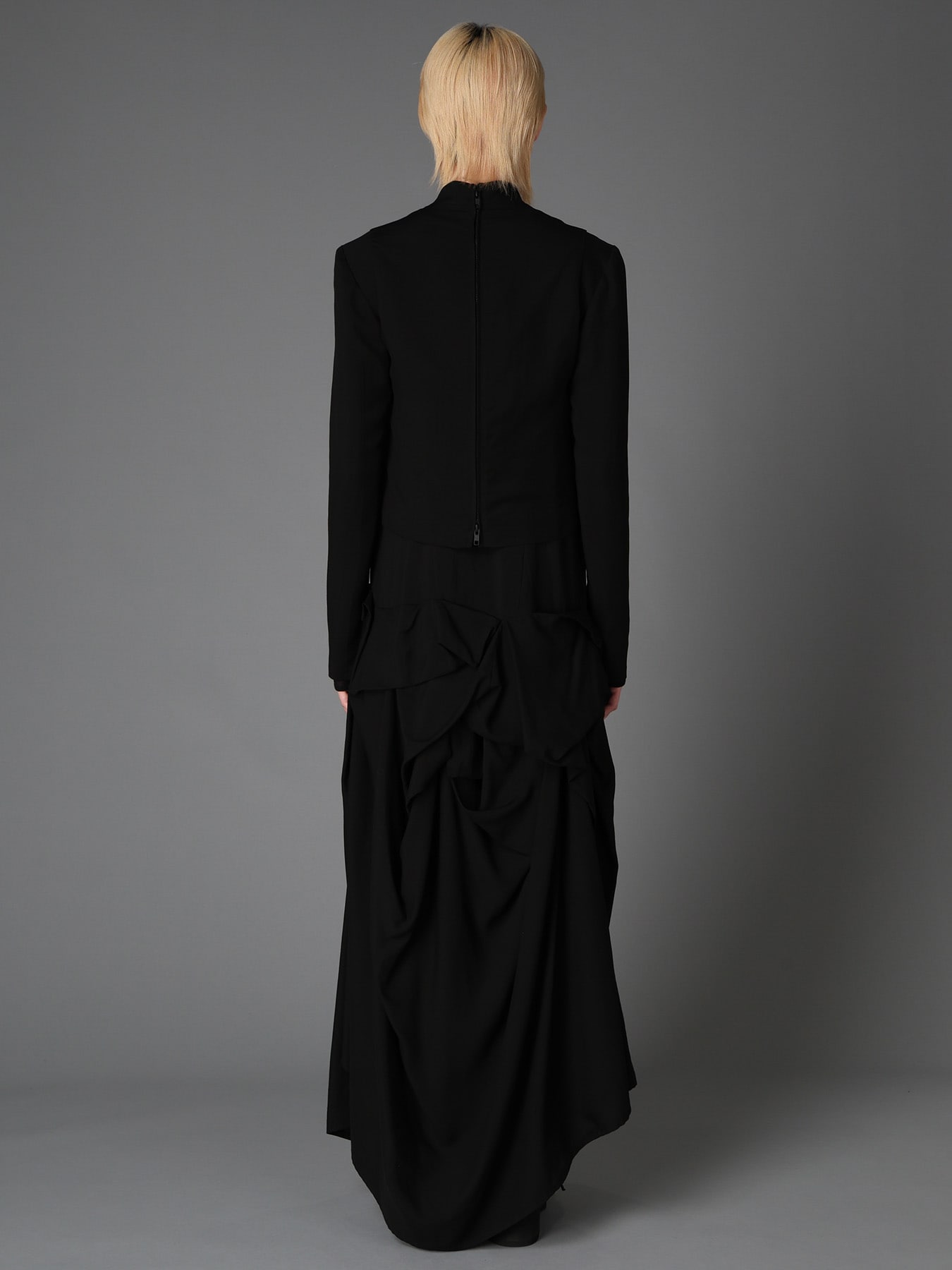 HIGH TWIST GABARDINE GUSSETED STAND COLLAR BLOUSON