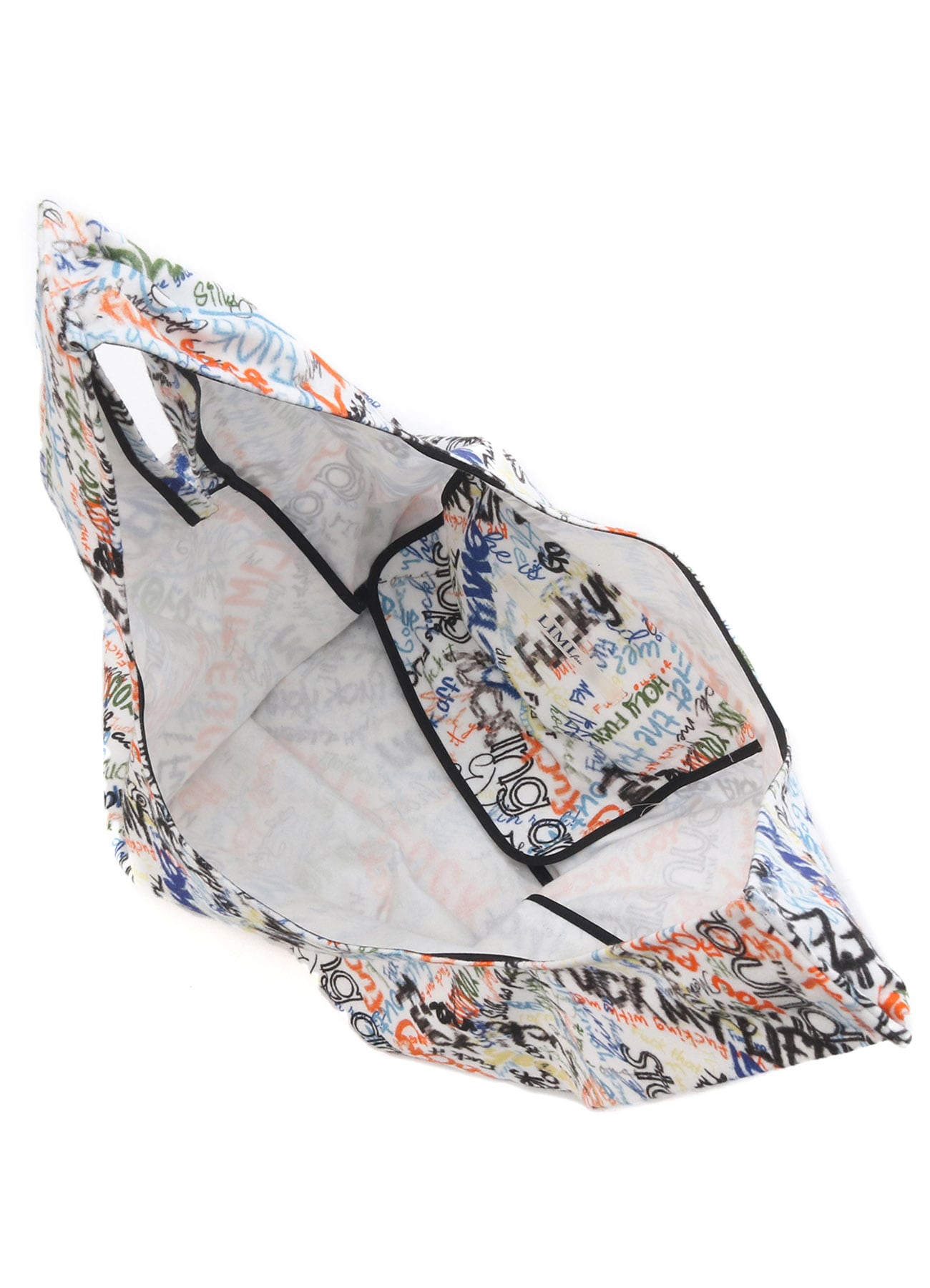 Mosaic FU*K Print Cotton Shopping Bag(FREE SIZE White): Vintage