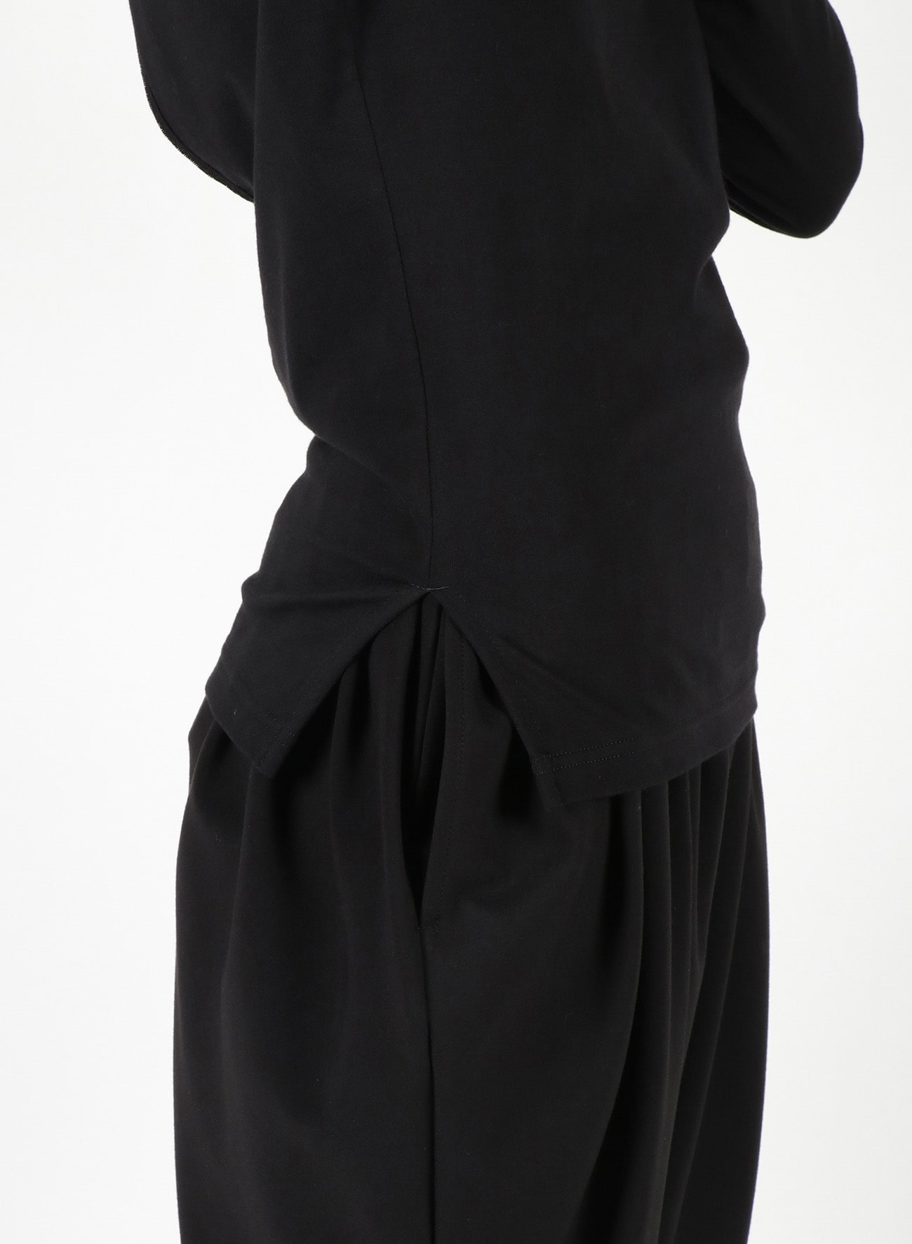 40/2 Cotton Plain stitch Sleeve Slit T-Shirt B