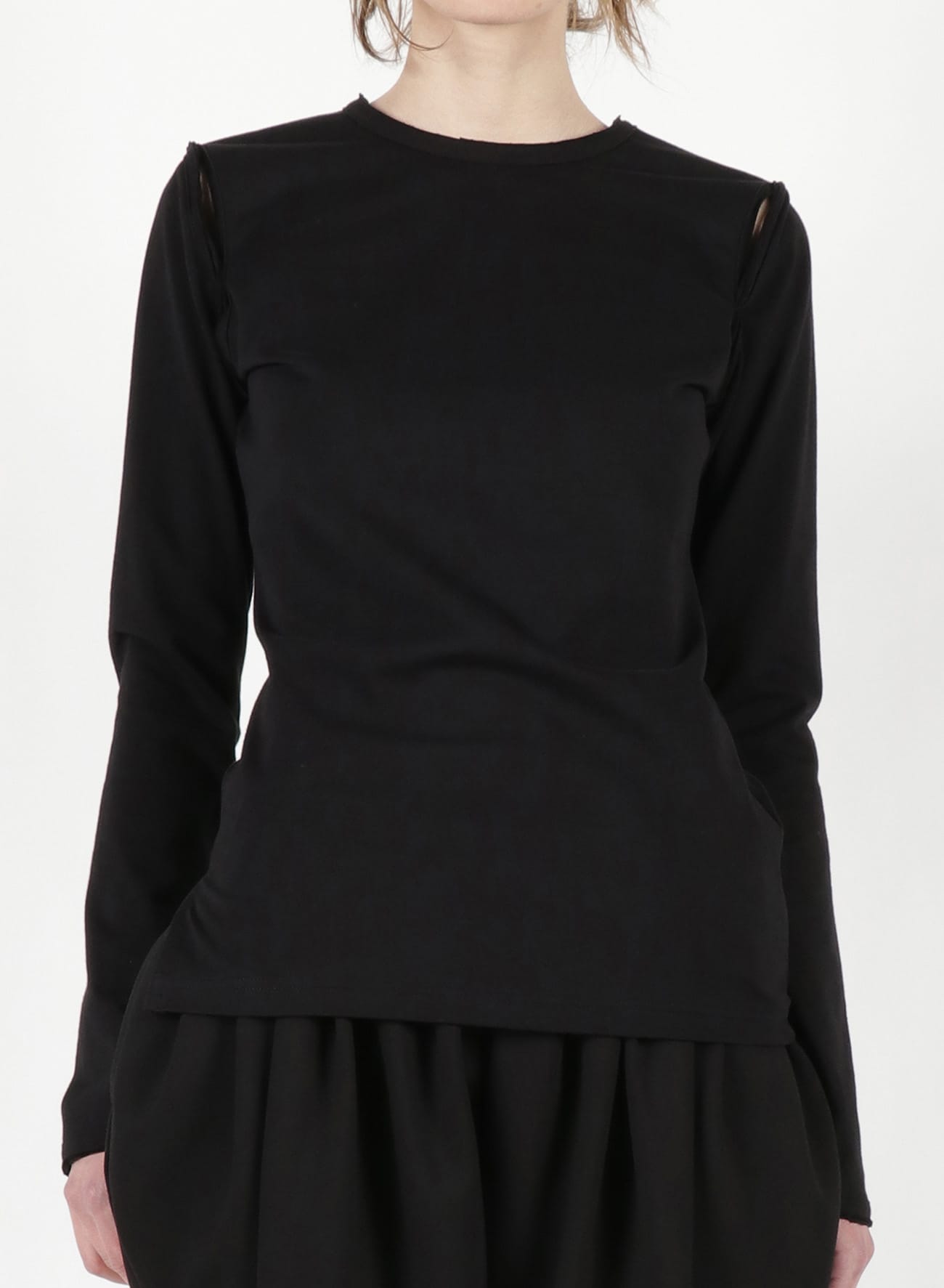 40/2 Cotton Plain stitch Sleeve Slit T-Shirt B