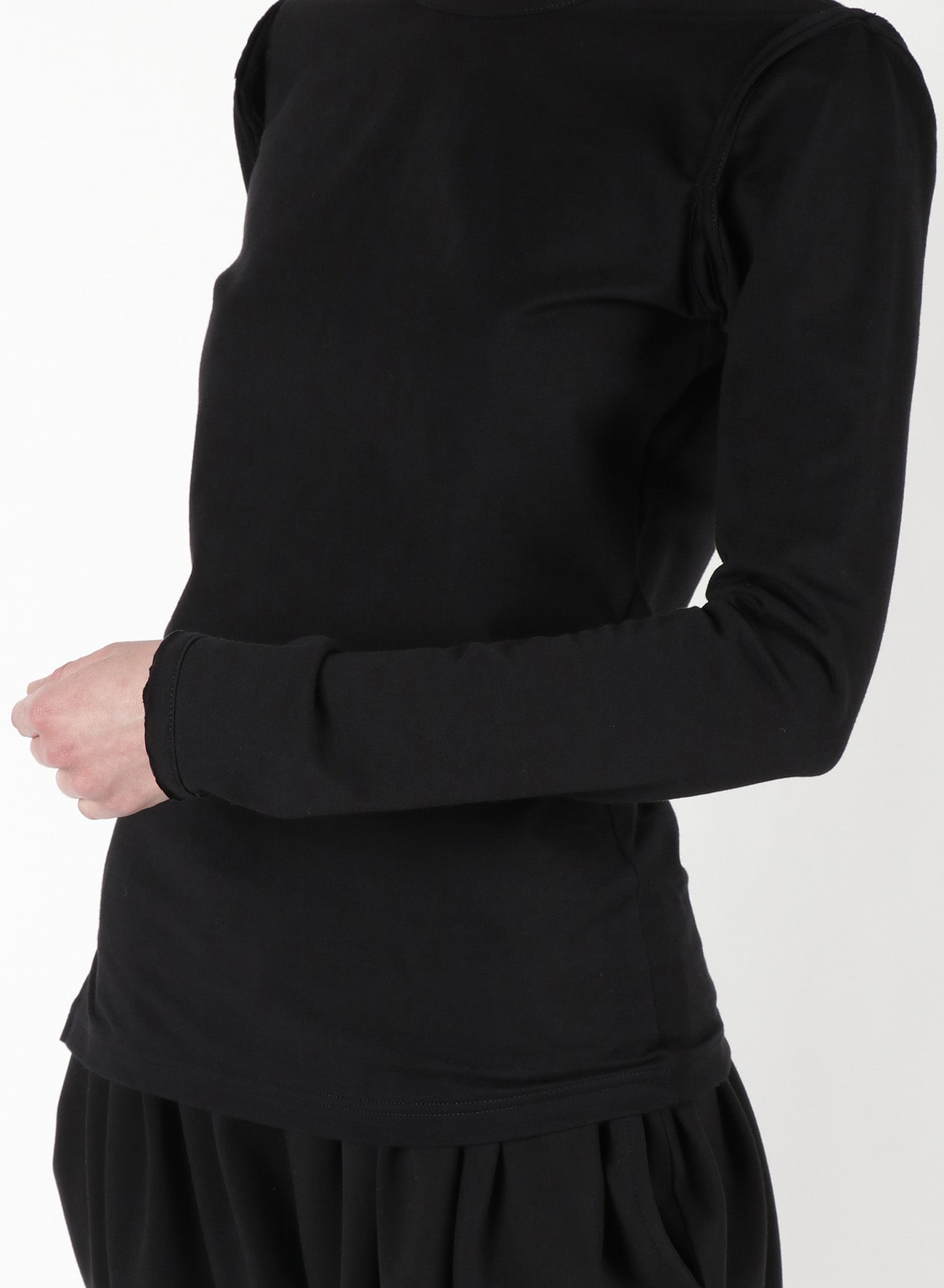 40/2 Cotton Plain stitch Sleeve Slit T-Shirt B