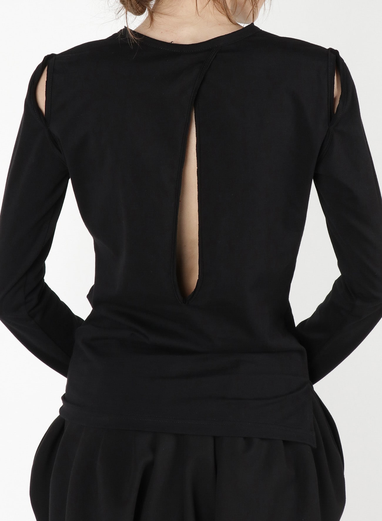 40/2 Cotton Plain stitch Sleeve Slit T-Shirt B