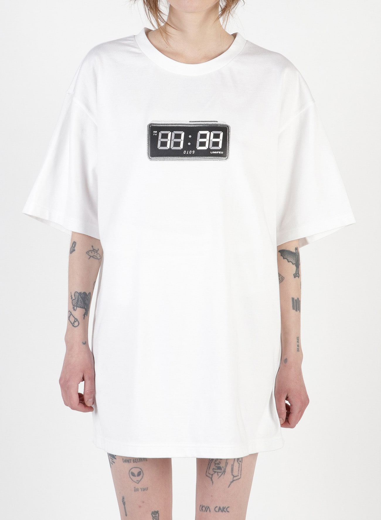 Clock Print Oversized T-Shirt