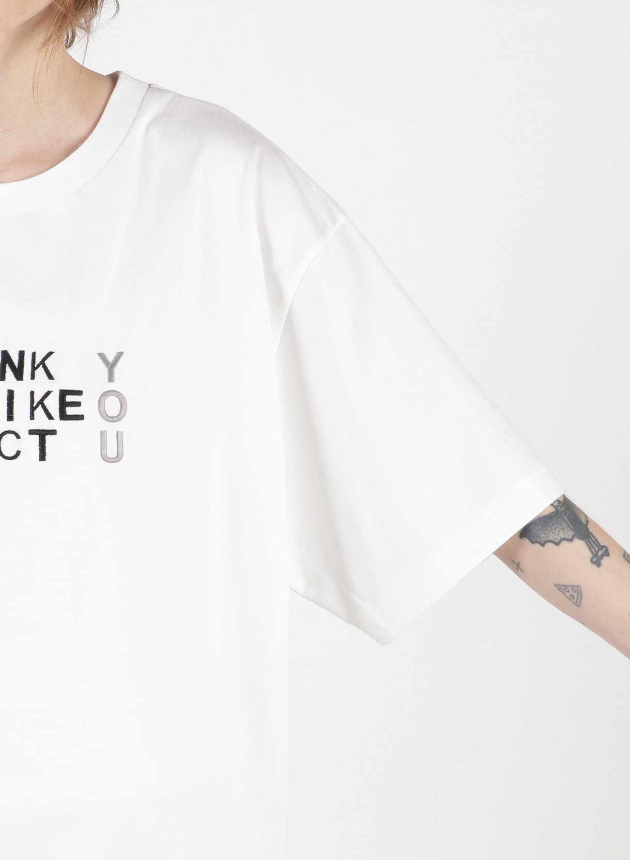 FU*K YOU Embroidery Oversized T-Shirt(S White): Vintage 1.1｜THE 