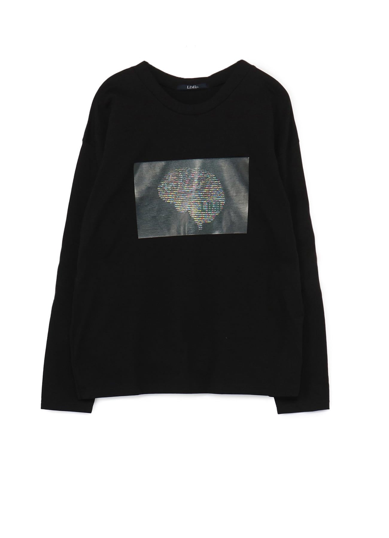 Ascii Brain Print Oversized Long T-Shirt