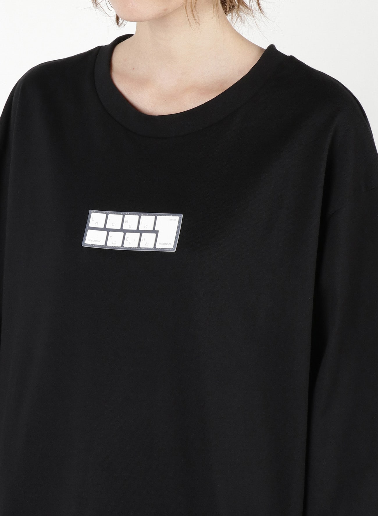 Silicon KeyBoard Oversized Long T-Shirt(S Black): Vintage 1.1｜THE 
