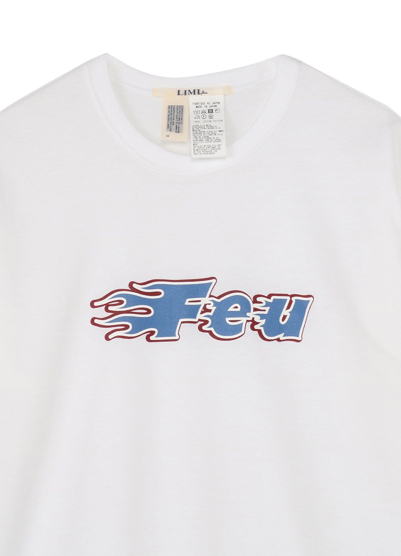 20/-Plain Stitch Feu Print T-Shirt A