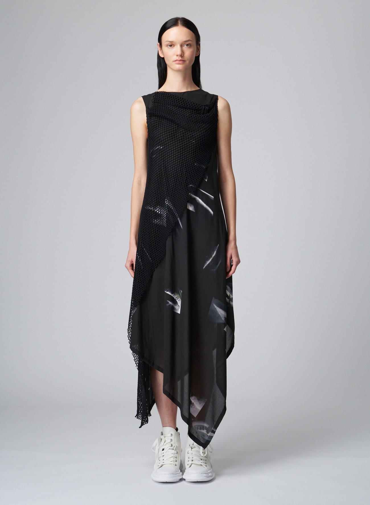 BURNING LIP PT ASYMMETRY DRESS WITH NET