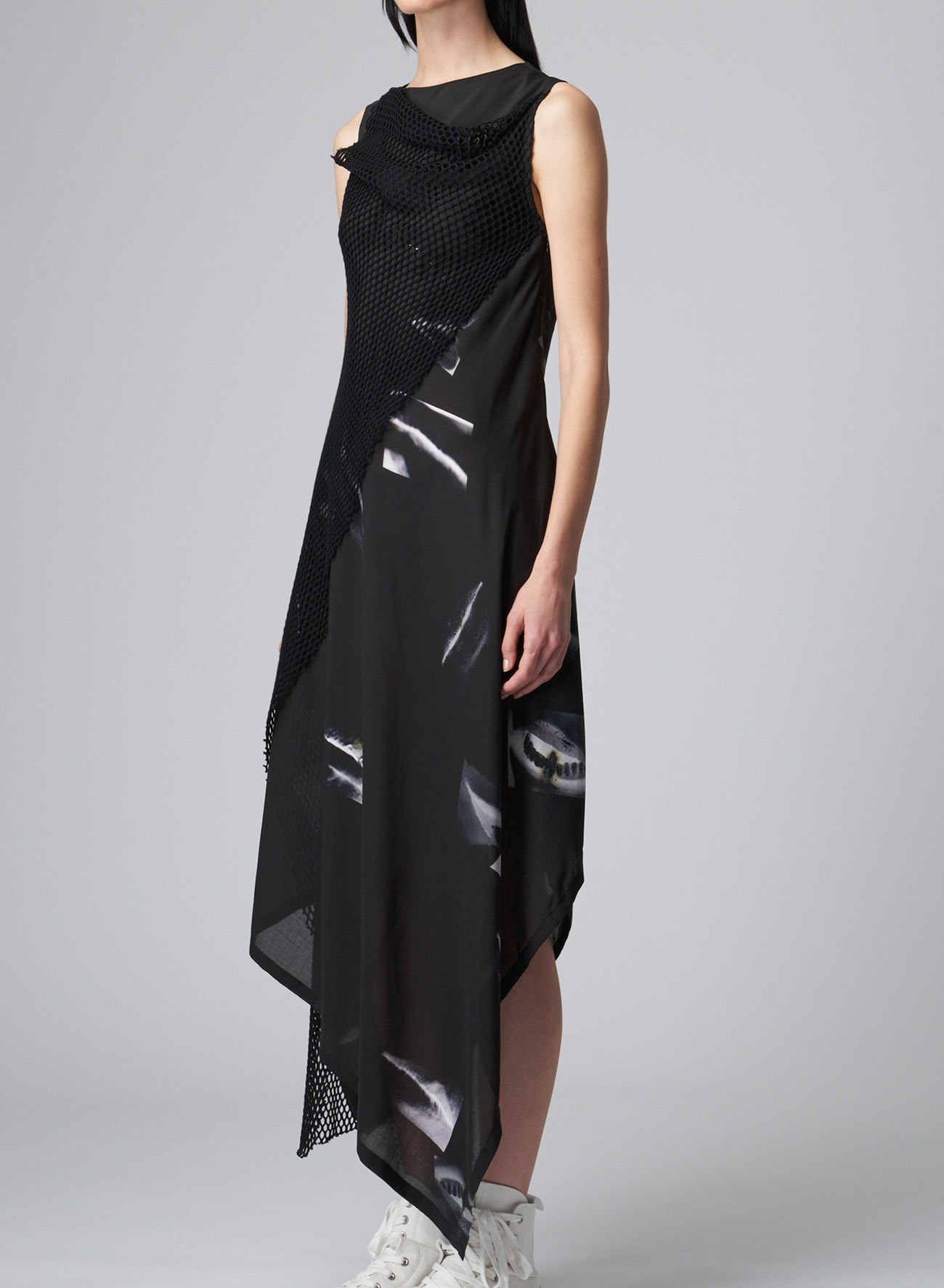 BURNING LIP PT ASYMMETRY DRESS WITH NET