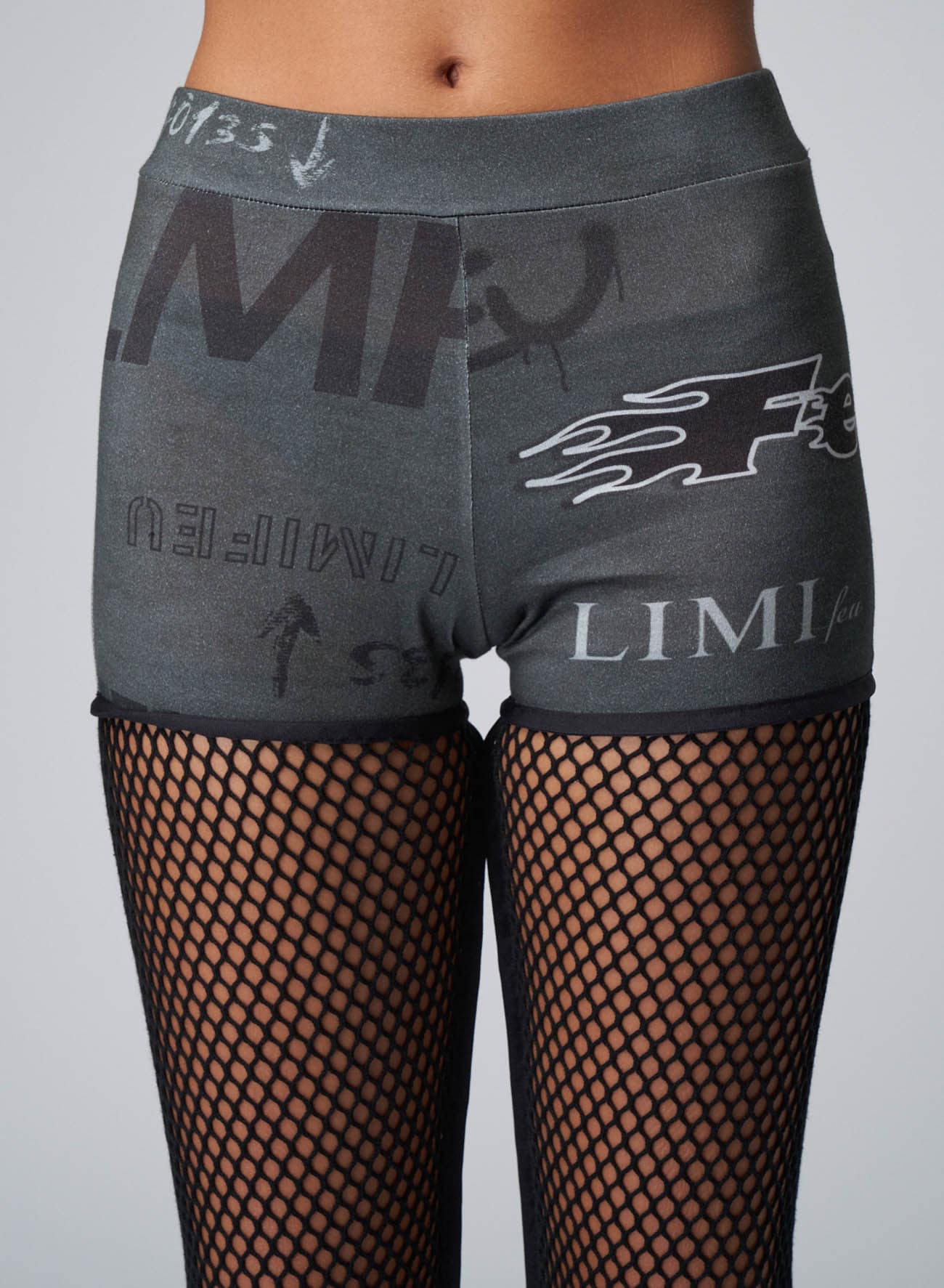 LIMI LOGO PT B+C MESH COMBI NET LEGGINGS