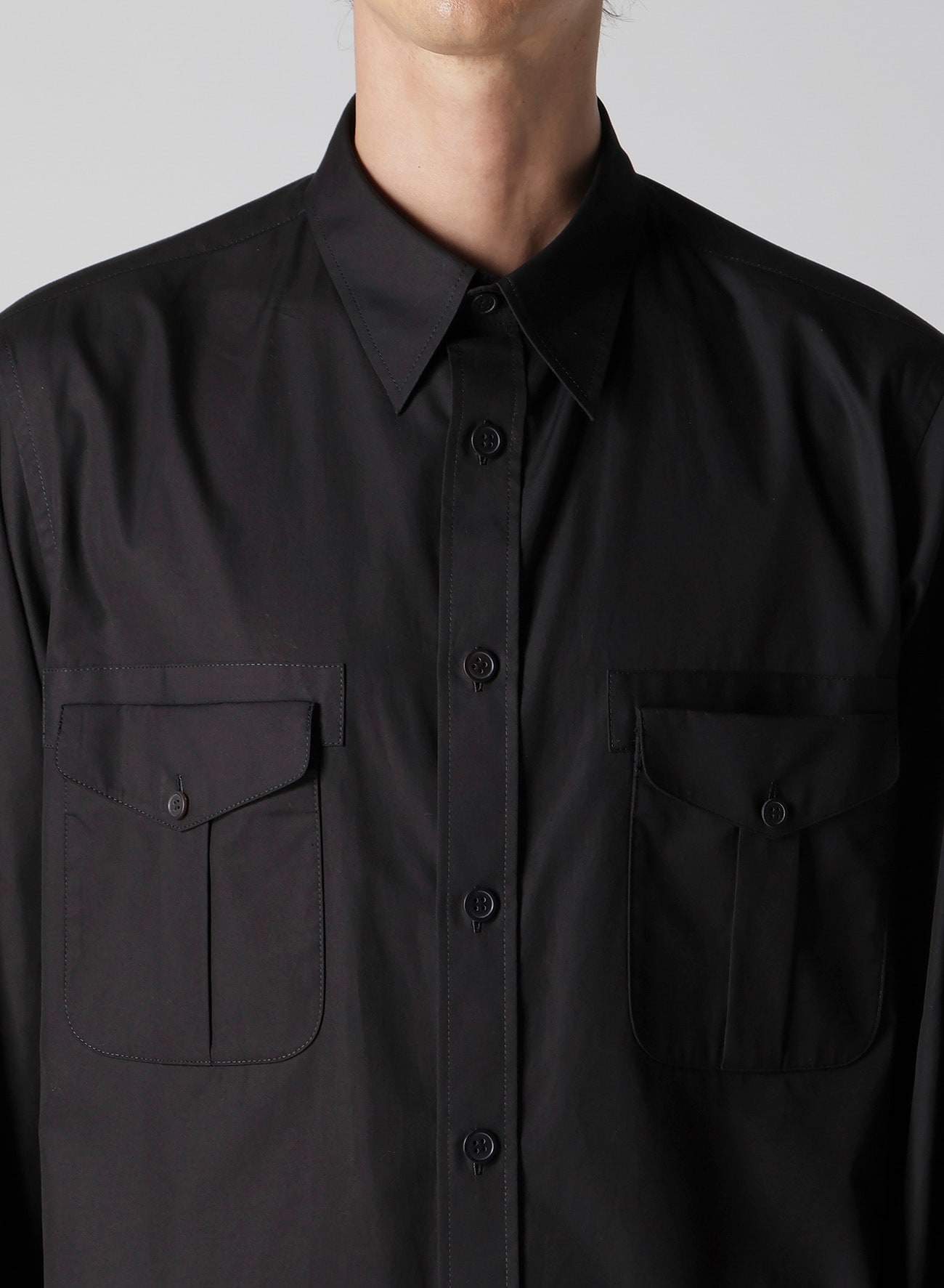 100/2 BROAD SHIRT WITH DOUBLE CHEST PATCH POCKETS