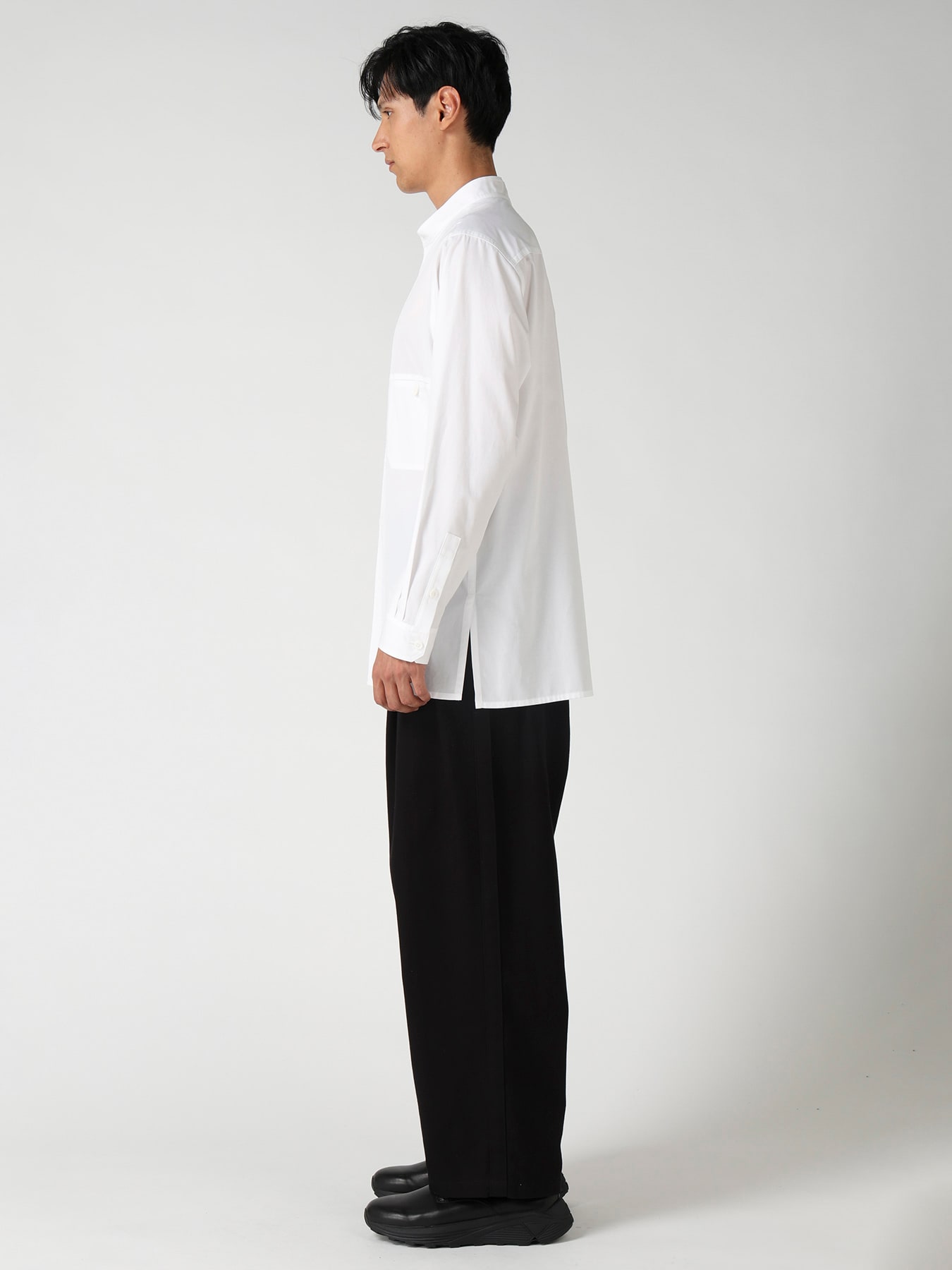 CHEST PANEL STAND-COLLAR SHIRT