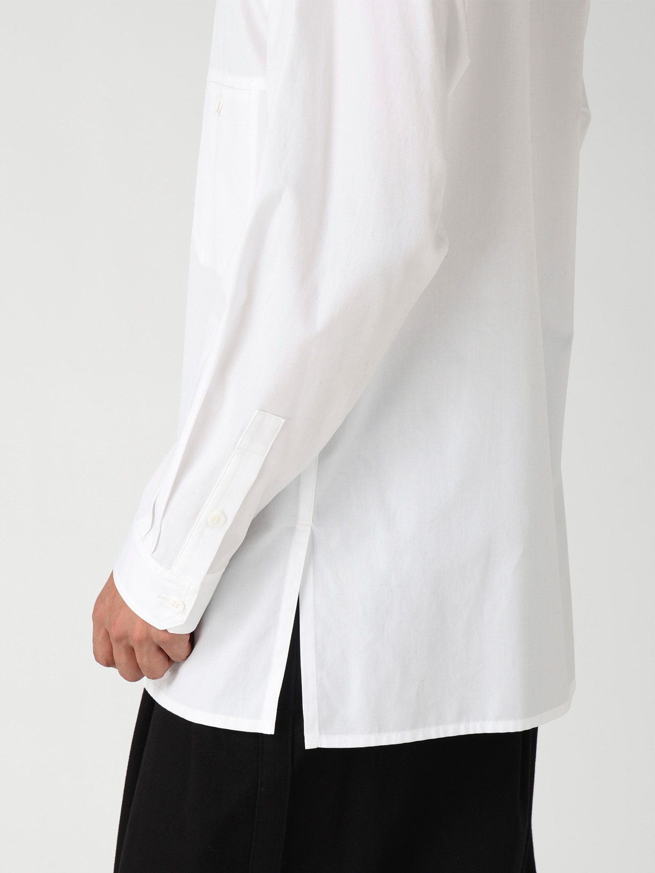 CHEST PANEL STAND-COLLAR SHIRT