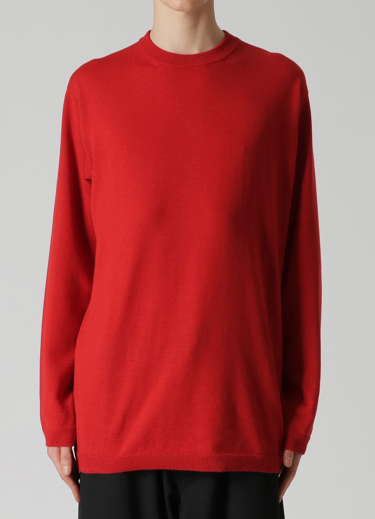 12G JERSEY Y's for men LOGO ROUND NECK KNIT