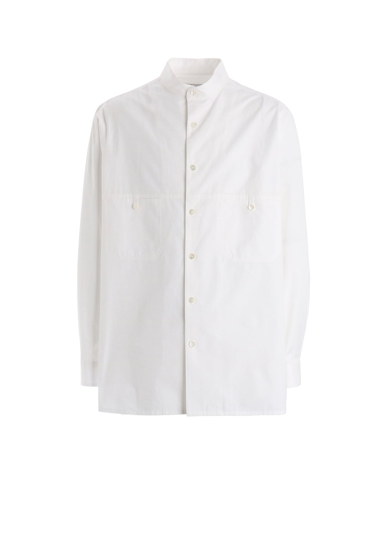 80/2 BROAD CHEST-PANELED STAND-COLLAR BLOUSE