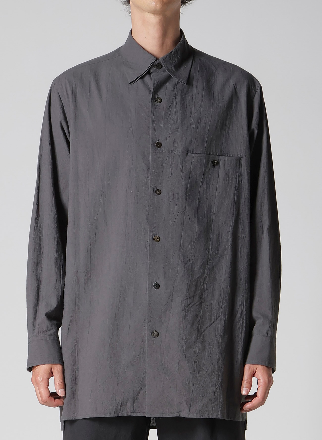 60 WRINKLE LAWN SINGLE ROLL COLLAR SHIRT