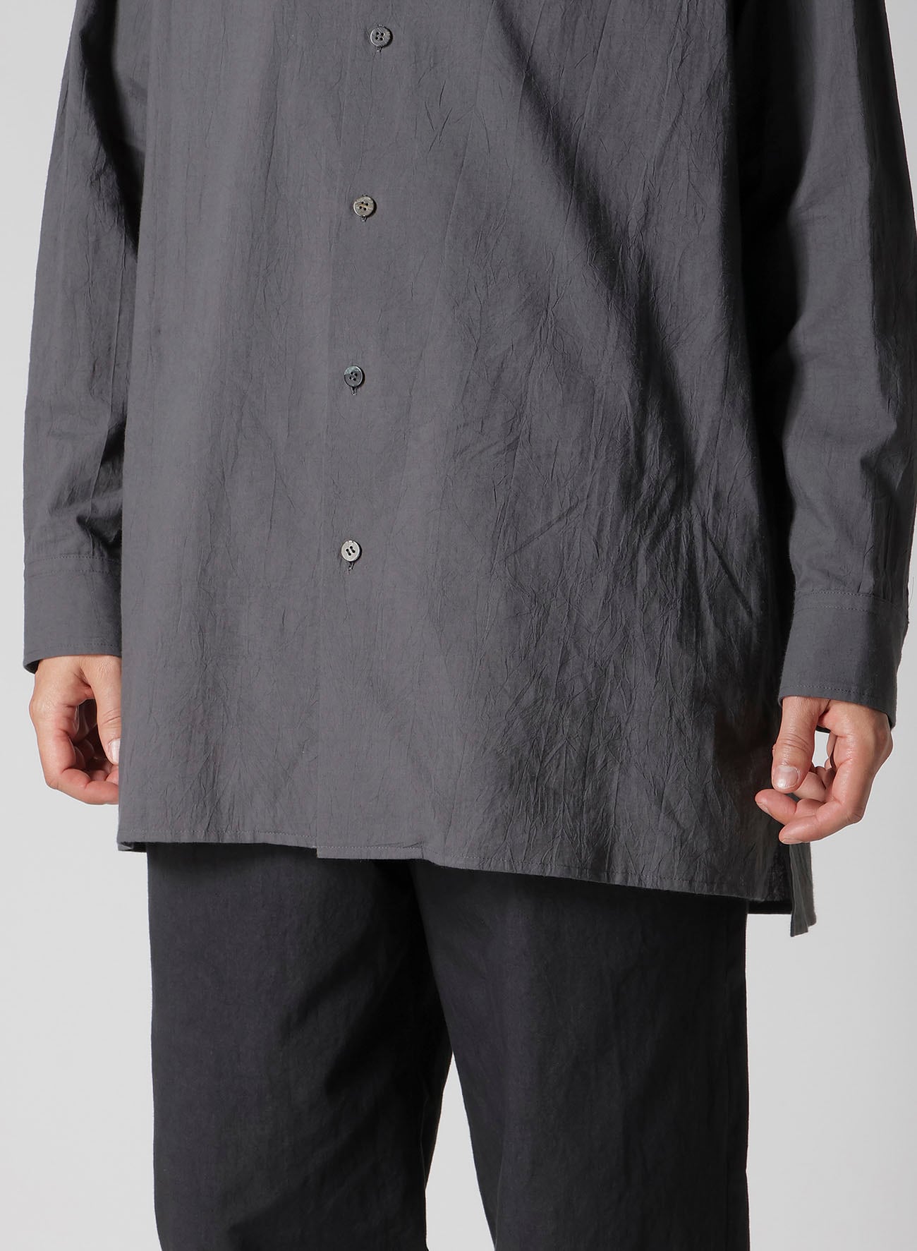 60 WRINKLE LAWN SINGLE ROLL COLLAR SHIRT