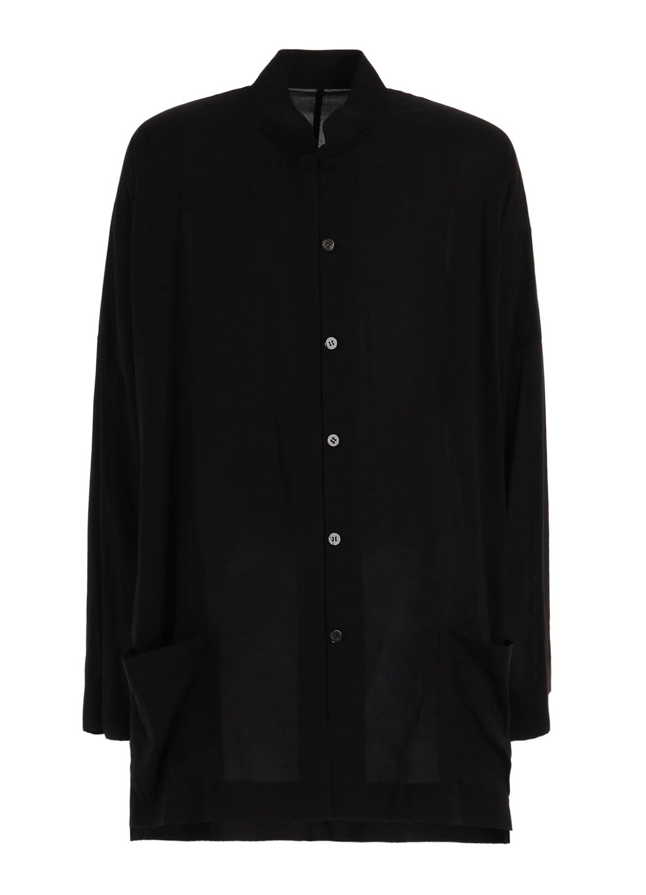 【PIECE UNIQUE】CELLULOSE LAWN FROG BUTTON STAND-COLLAR SHIRT