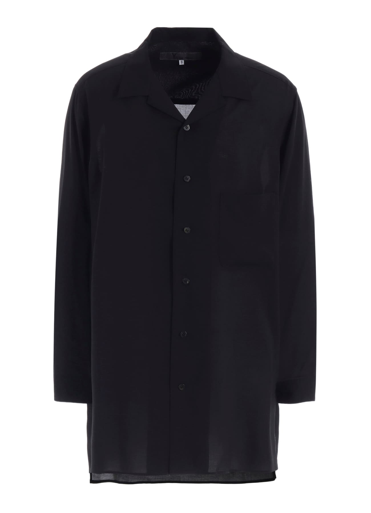 CELLULOSE LAWN OPEN COLLAR LEFT POCKET BLOUSE