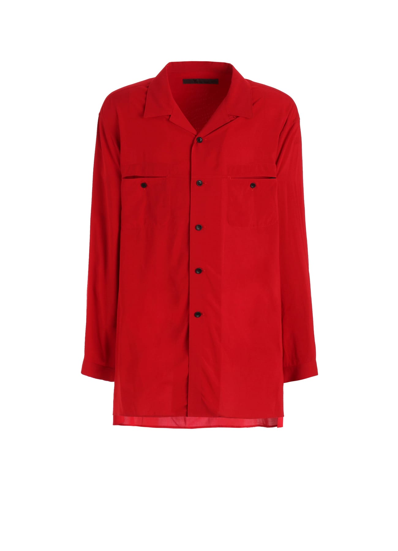 【PIECE UNIQUE】RAYON LAWN OPEN-COLLAR SHIRT WITH HORIZON PANEL