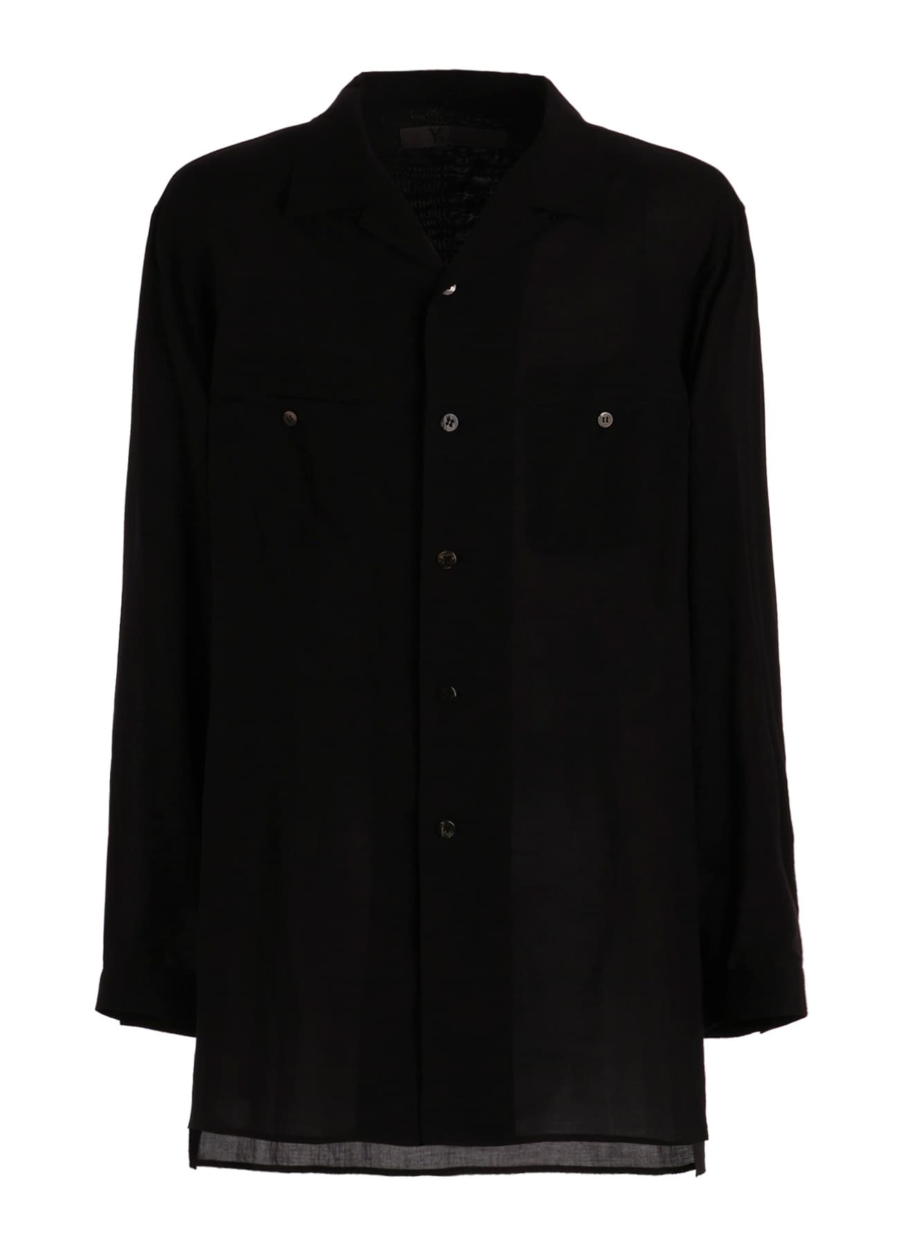 【PIECE UNIQUE】CELLULOSE LAWN OPEN-COLLAR SHIRT WITH HORIZON PANEL