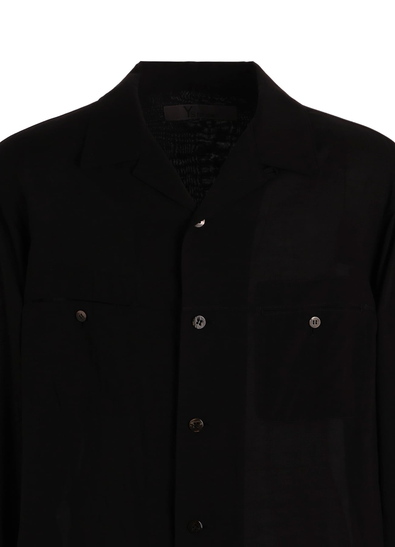 【PIECE UNIQUE】CELLULOSE LAWN OPEN-COLLAR SHIRT WITH HORIZON PANEL