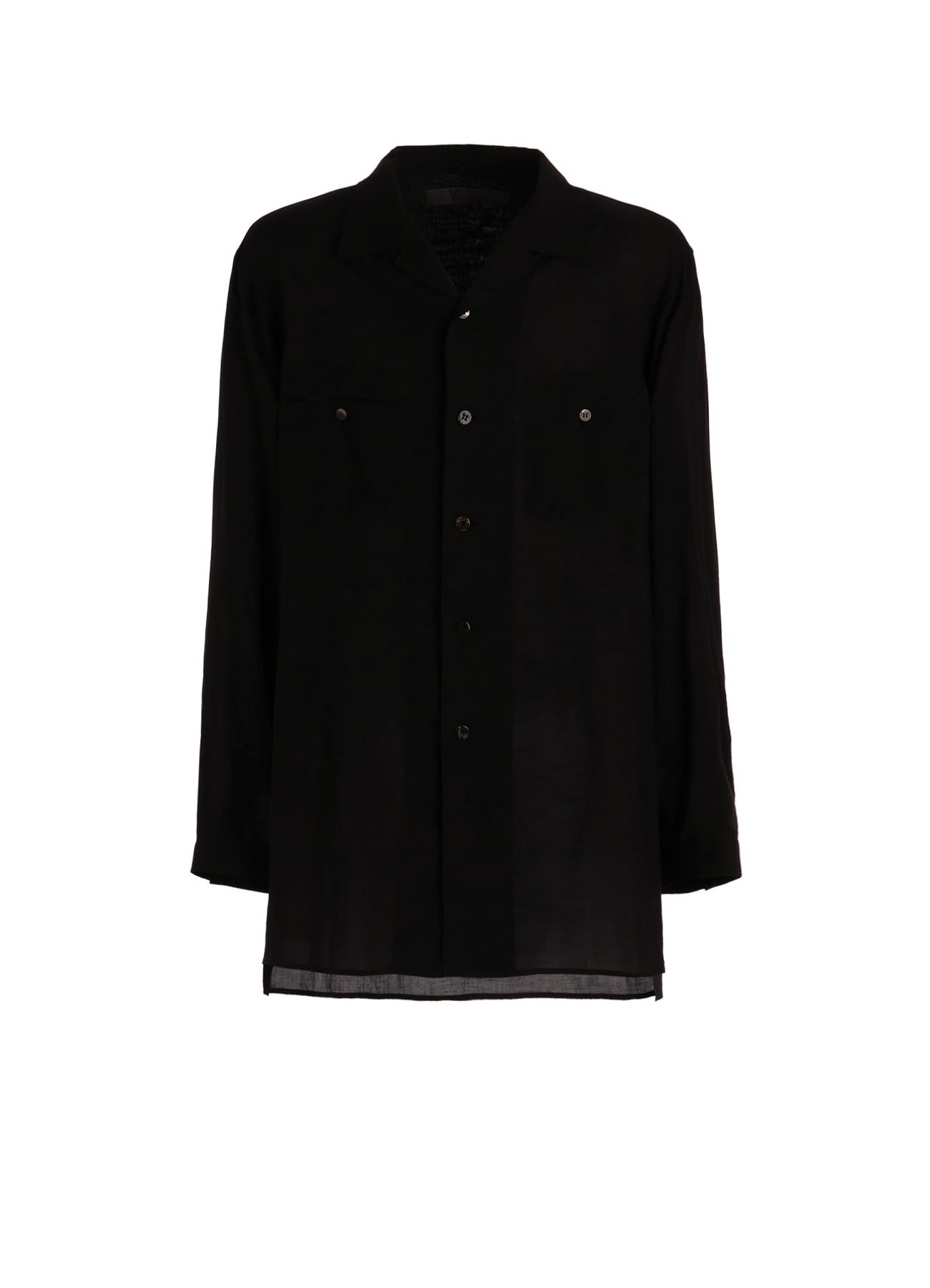 【PIECE UNIQUE】CELLULOSE LAWN OPEN-COLLAR SHIRT WITH HORIZON PANEL