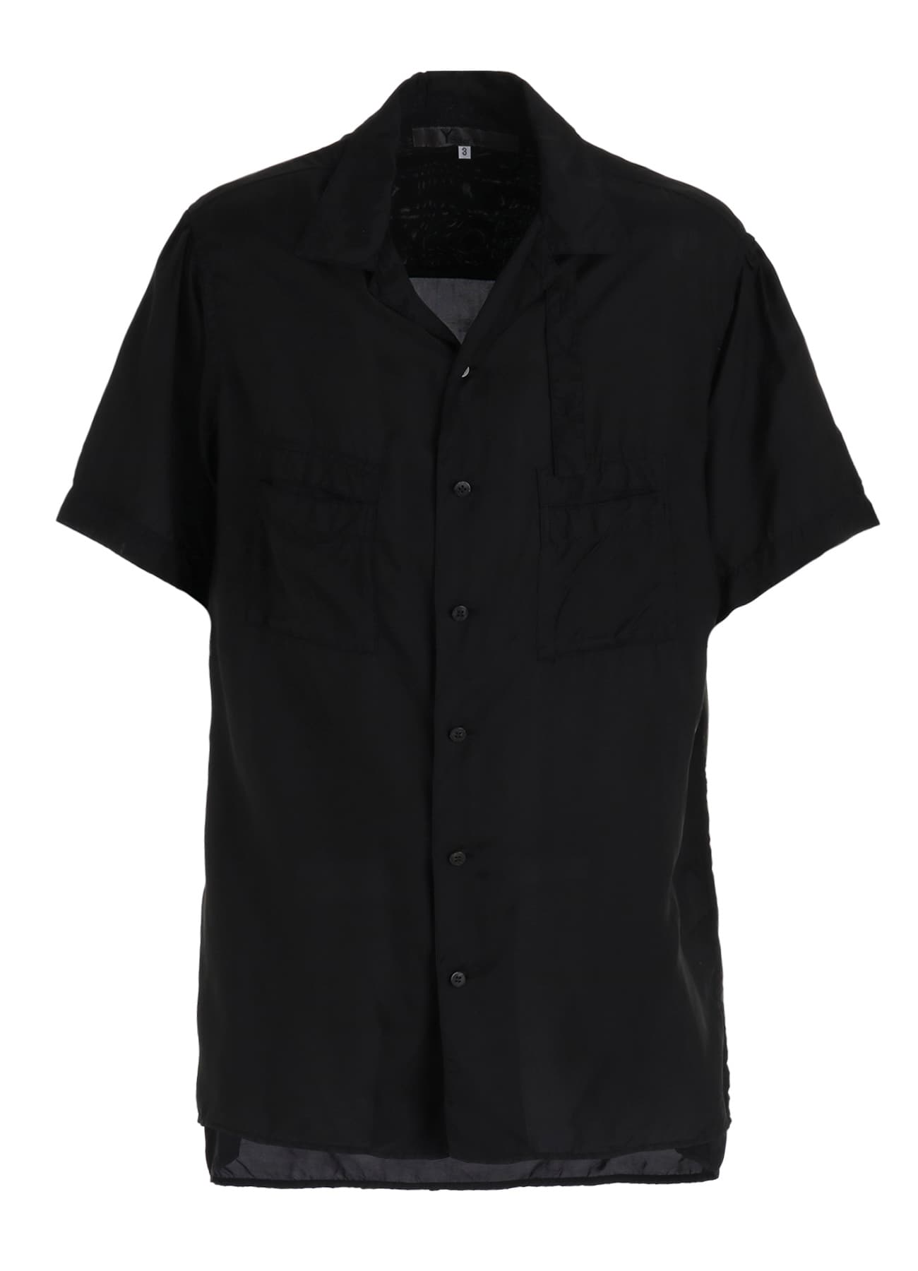 CHAIN STITCH OPEN-COLLAR SHORT SLEEVE SHIRT