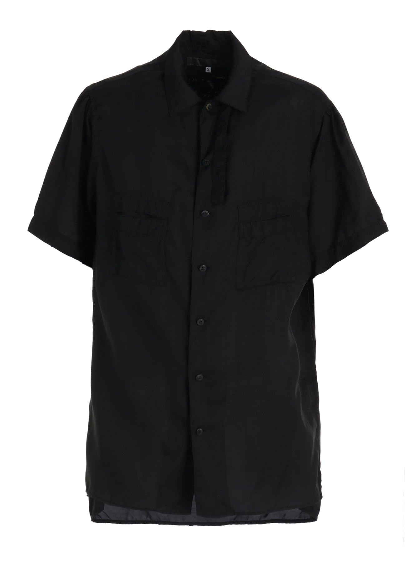 CHAIN STITCH OPEN-COLLAR SHORT SLEEVE SHIRT
