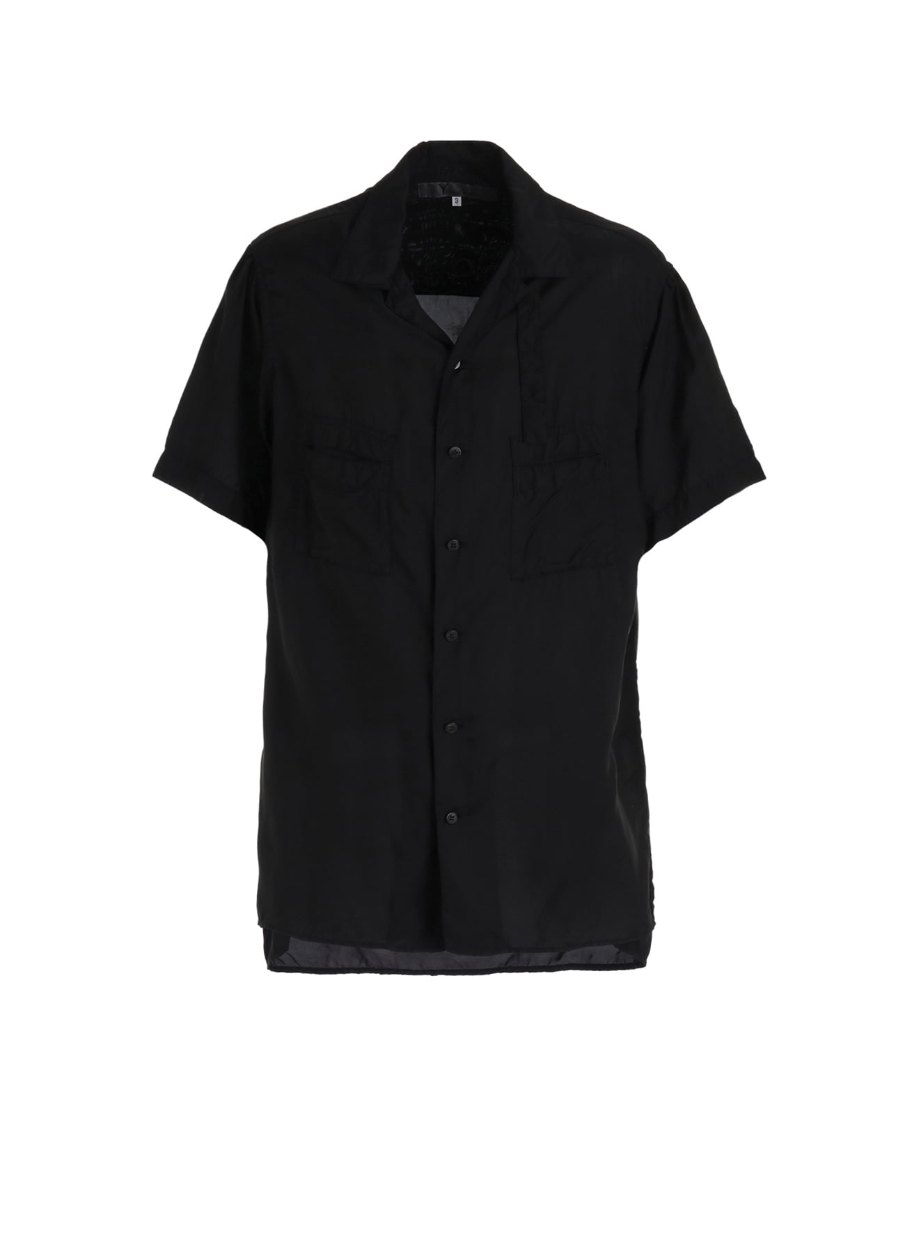 CHAIN STITCH OPEN-COLLAR SHORT SLEEVE SHIRT