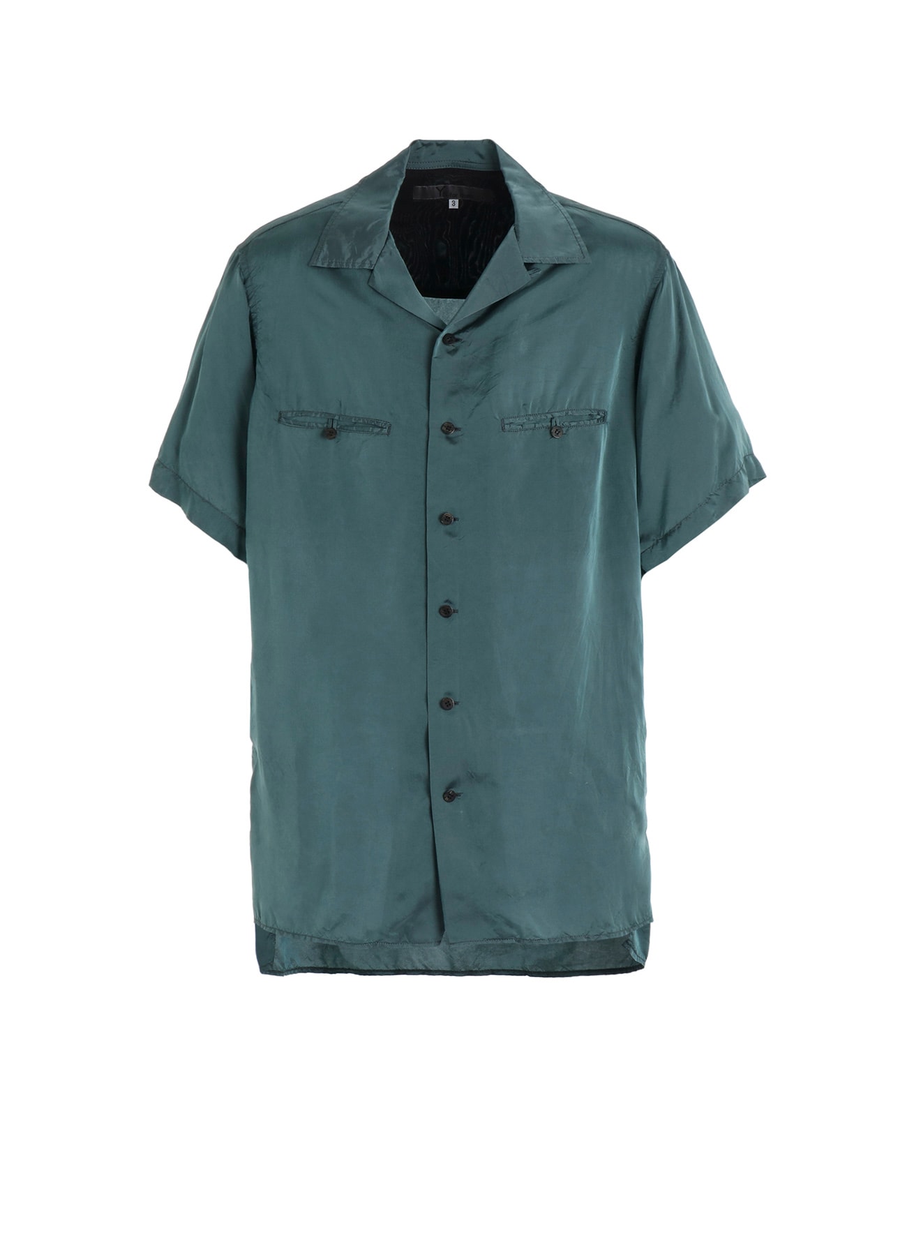 CHAIN STITCH OPEN-COLLAR SHORT SLEEVE SHIRT