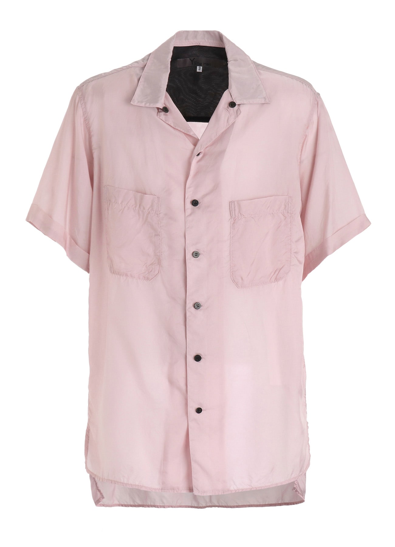 CHAIN STITCH OPEN-COLLAR SHORT SLEEVE SHIRT