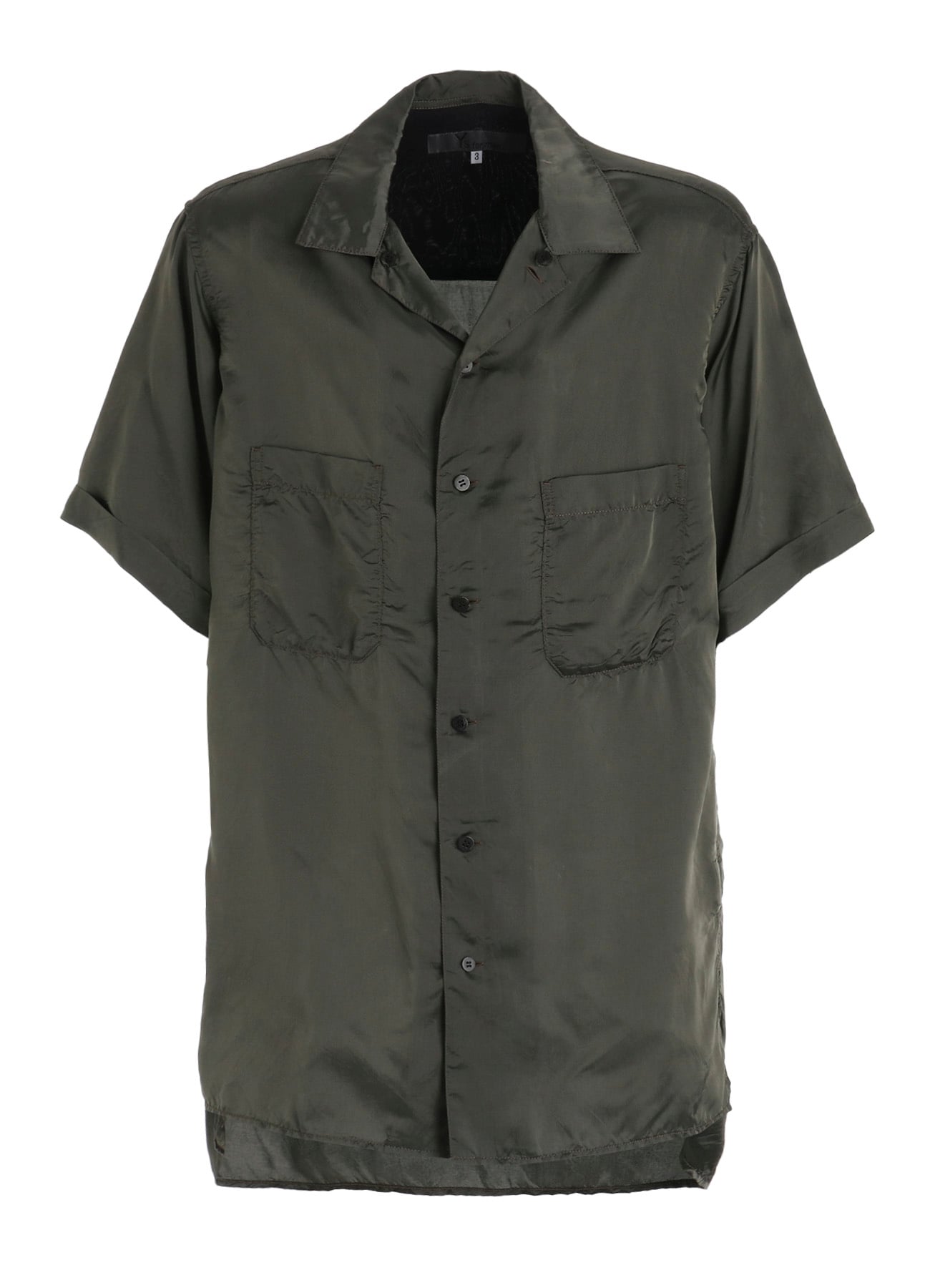 CHAIN STITCH OPEN-COLLAR SHORT SLEEVE SHIRT