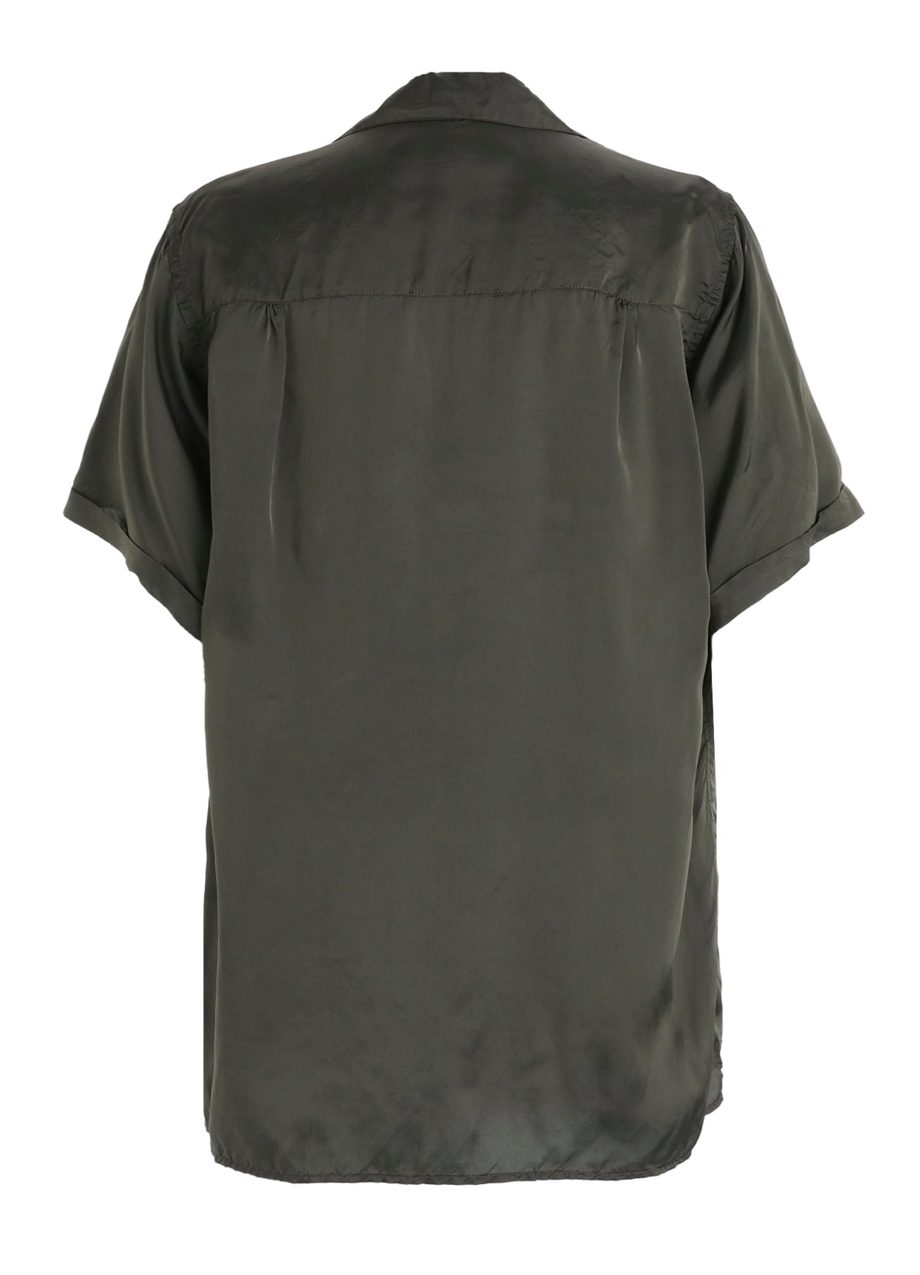 CHAIN STITCH OPEN-COLLAR SHORT SLEEVE SHIRT