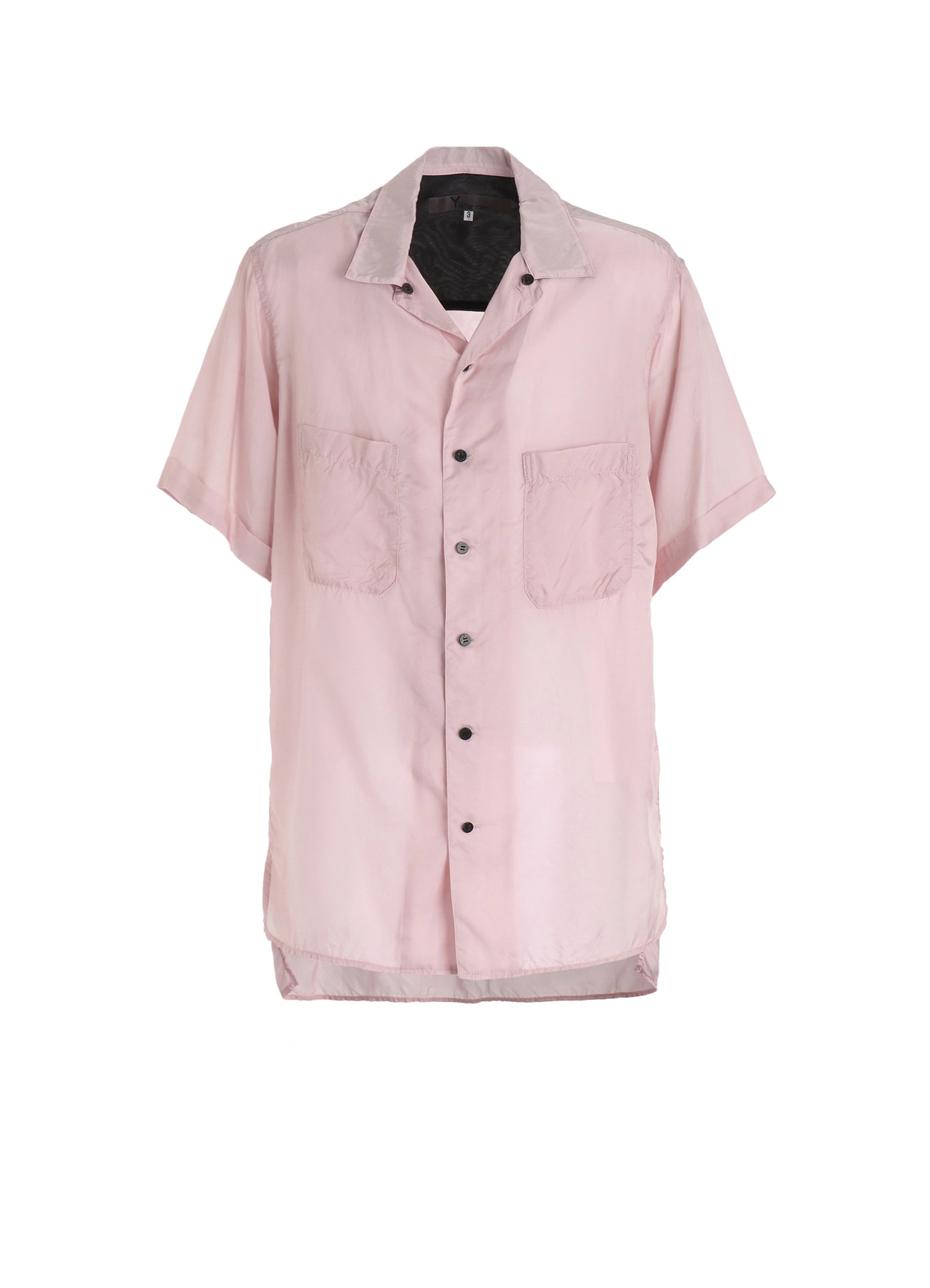CHAIN STITCH OPEN-COLLAR SHORT SLEEVE SHIRT