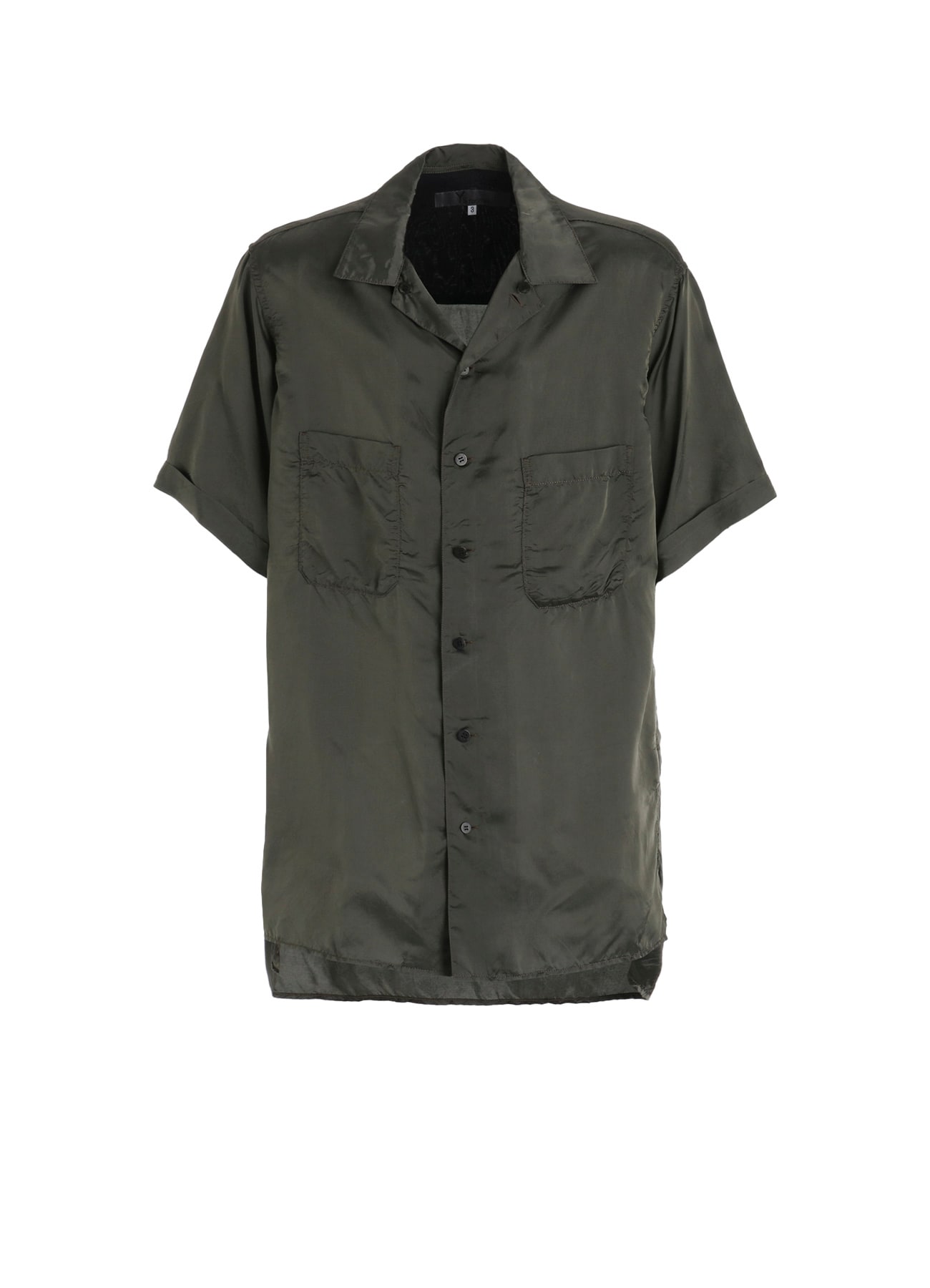 CHAIN STITCH OPEN-COLLAR SHORT SLEEVE SHIRT