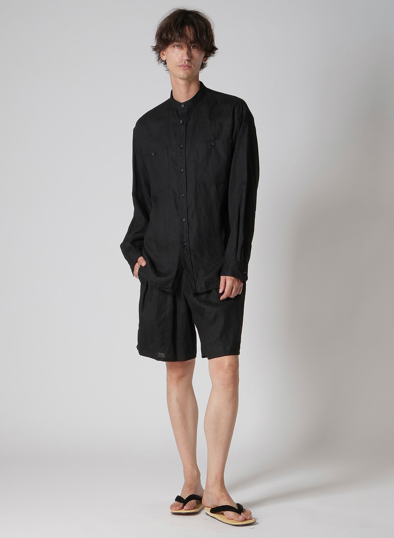 【Y's for men × MASSES】LINEN STAND COLLAR SHIRT