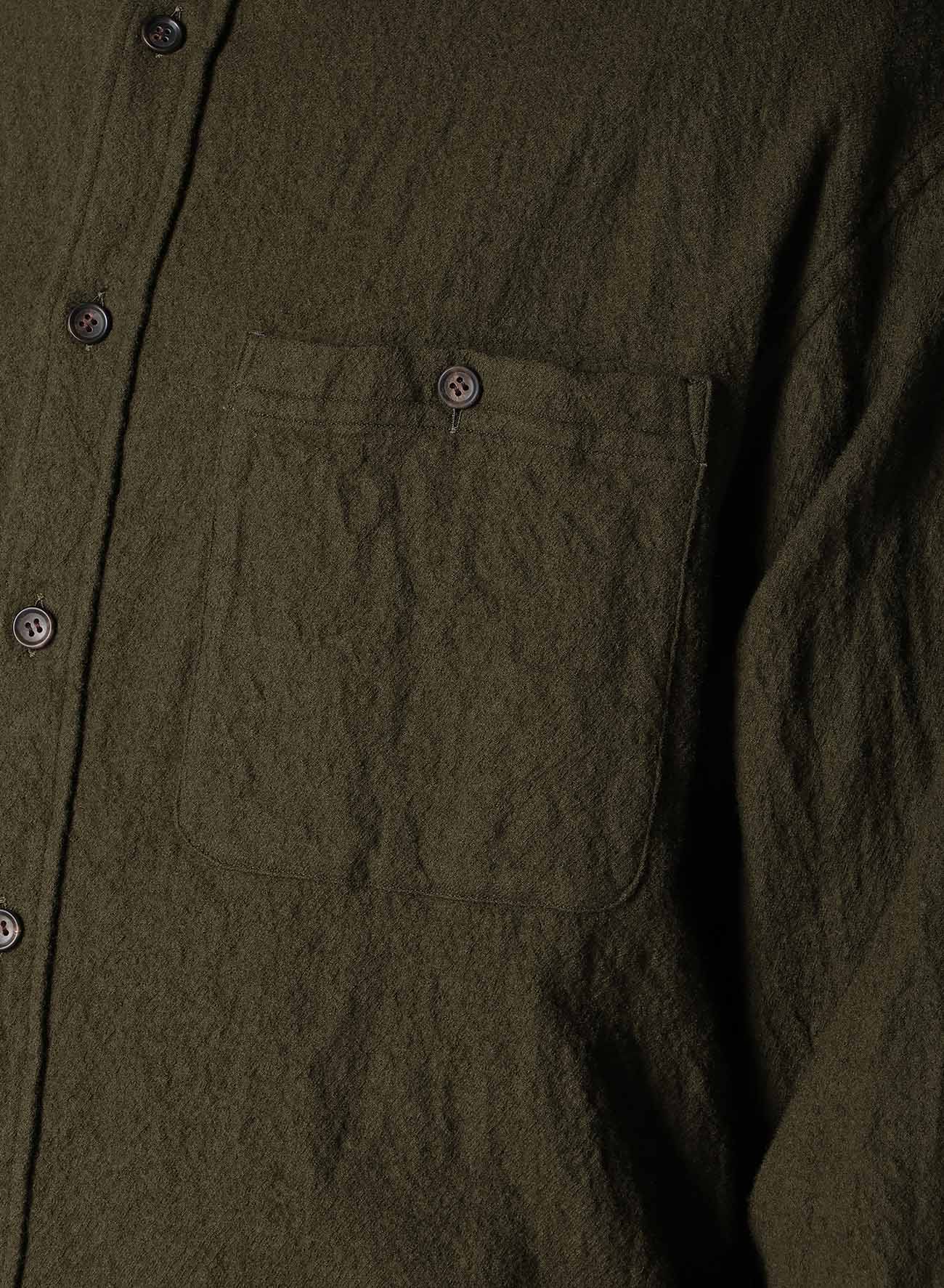 【Y's for men × MASSES】 SHRINK SERGE STAND COLLAR SHIRT