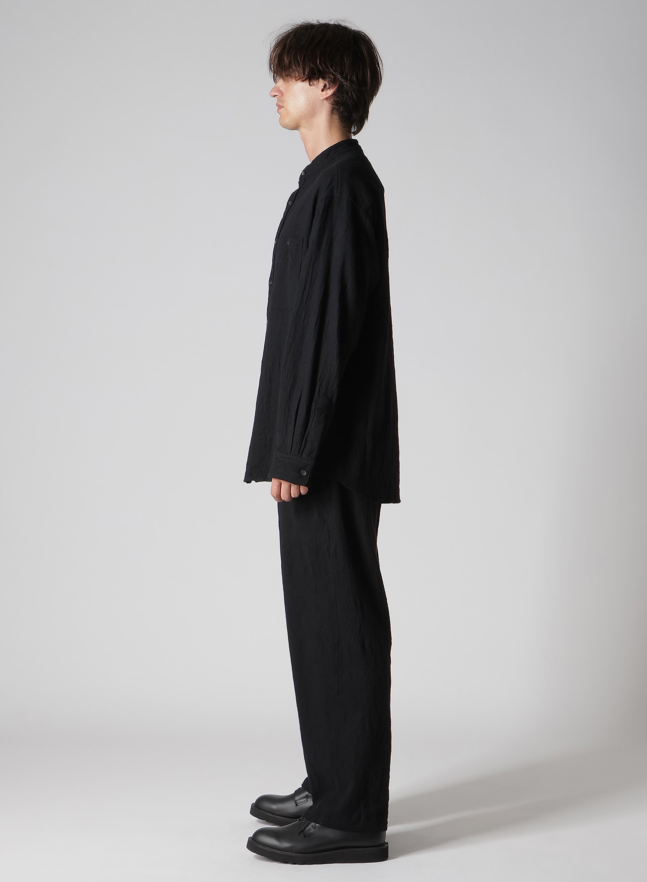 【Y's for men × MASSES】 SHRINK SERGE STAND COLLAR SHIRT