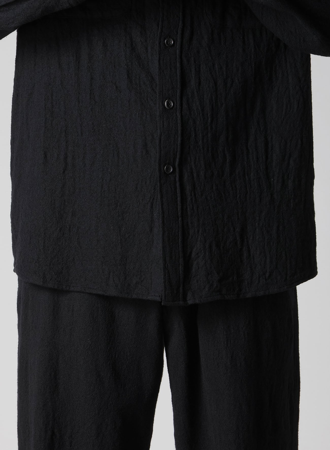 【Y's for men × MASSES】 SHRINK SERGE STAND COLLAR SHIRT