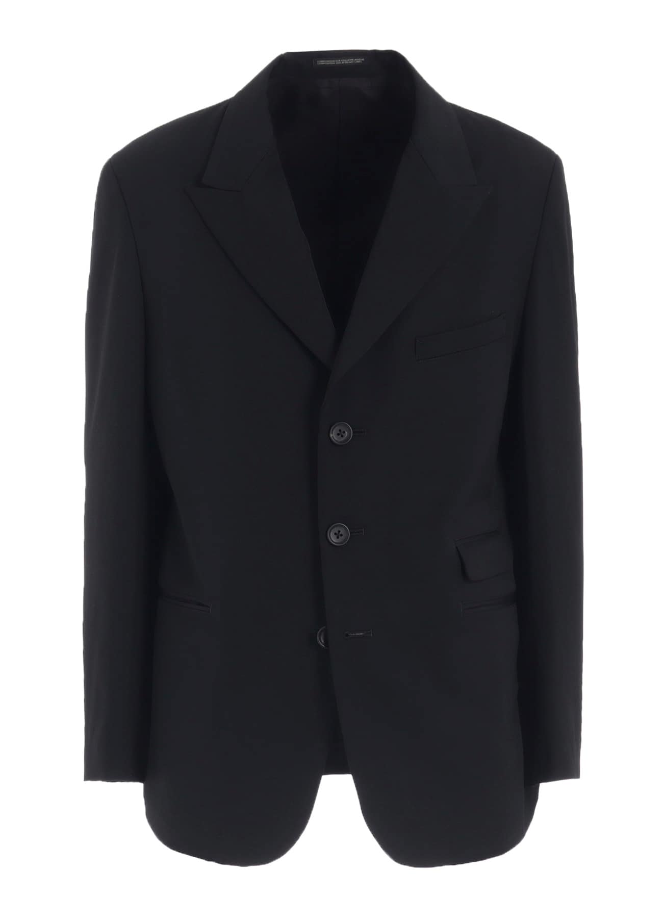 WOOL GABARDINE PEACKED LAPEL 2-BUTTON JACKET