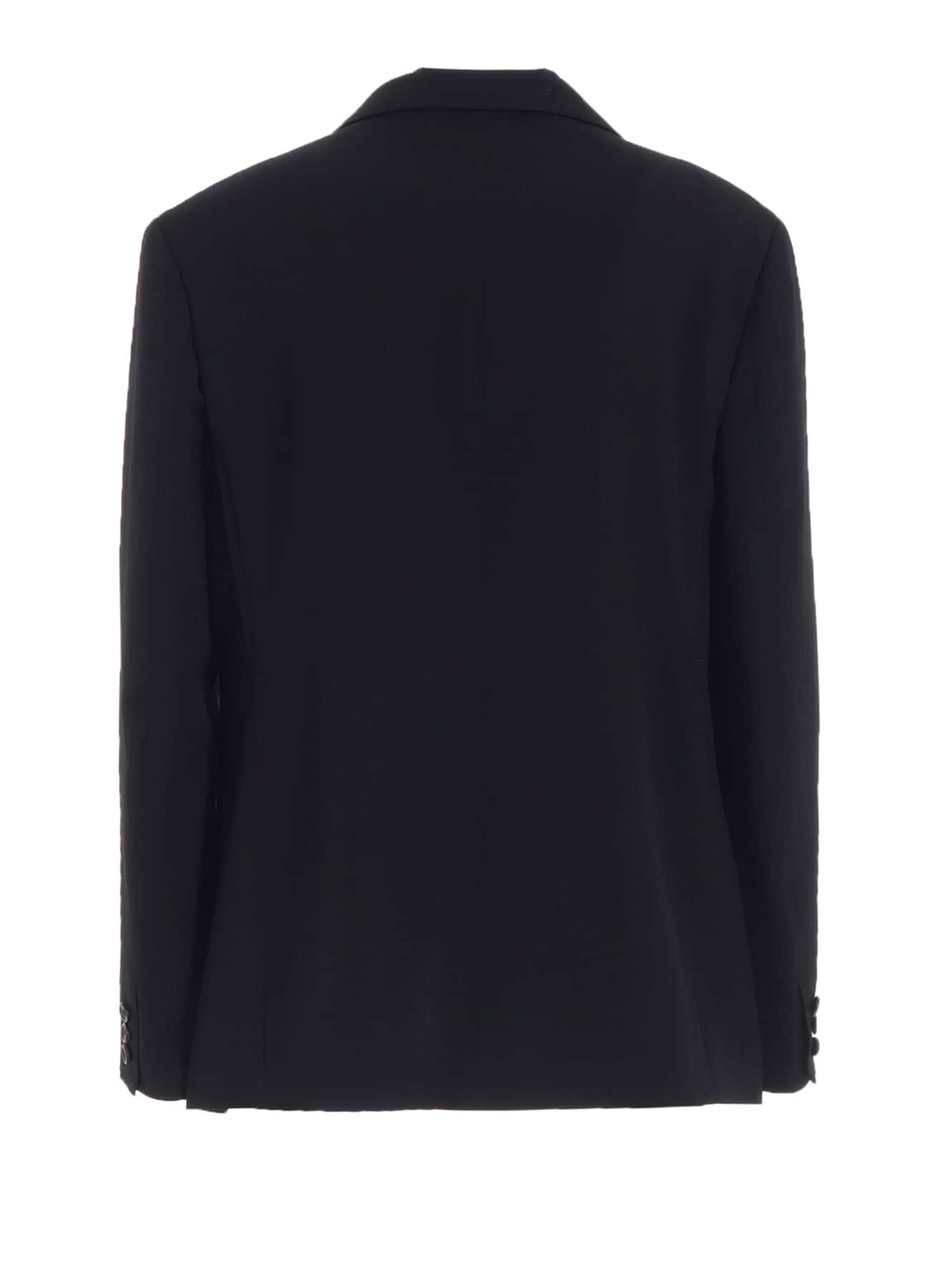 WOOL GABARDINE PEACKED LAPEL 2-BUTTON JACKET