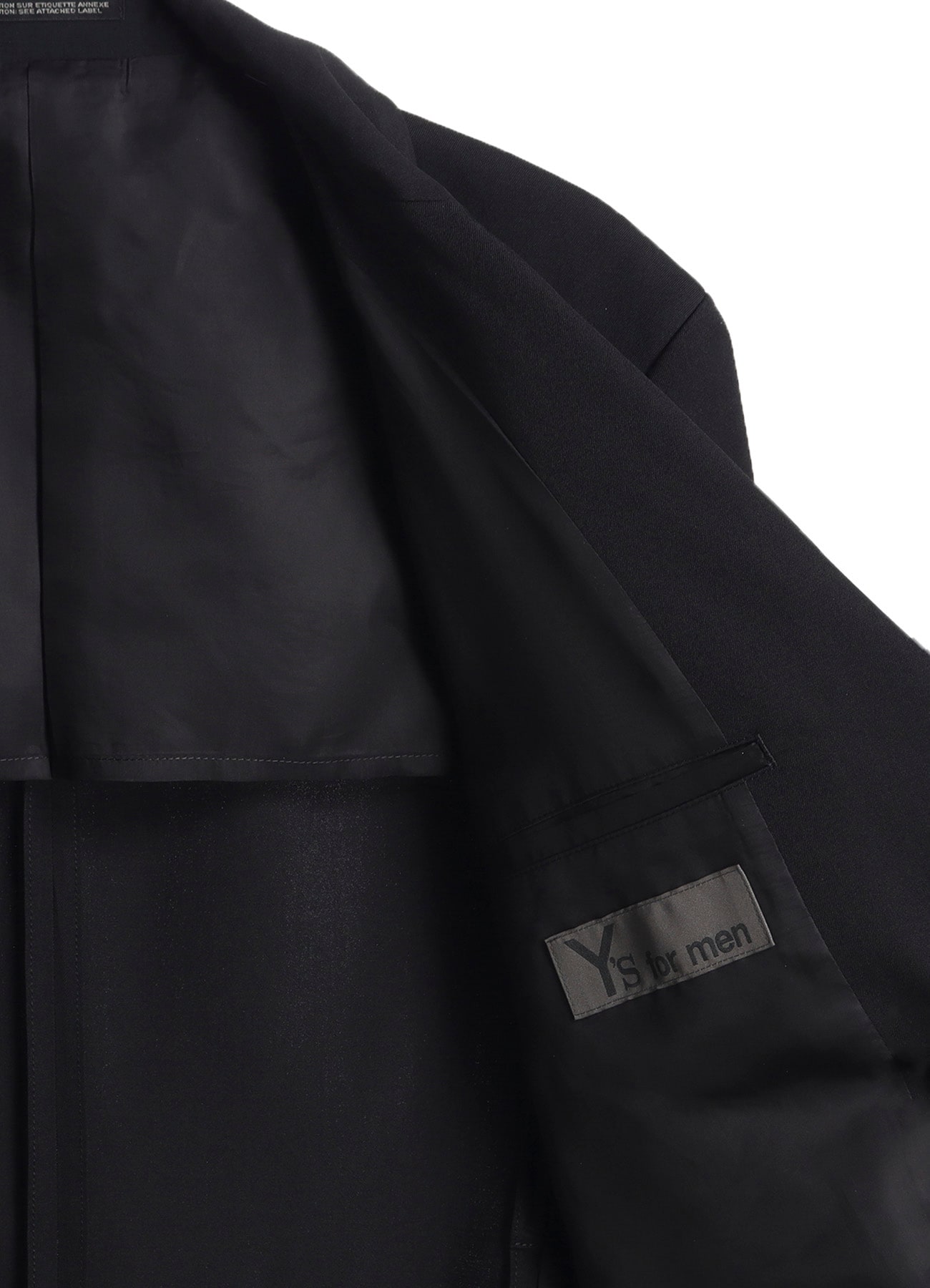 WOOL GABARDINE PEACKED LAPEL 2-BUTTON JACKET